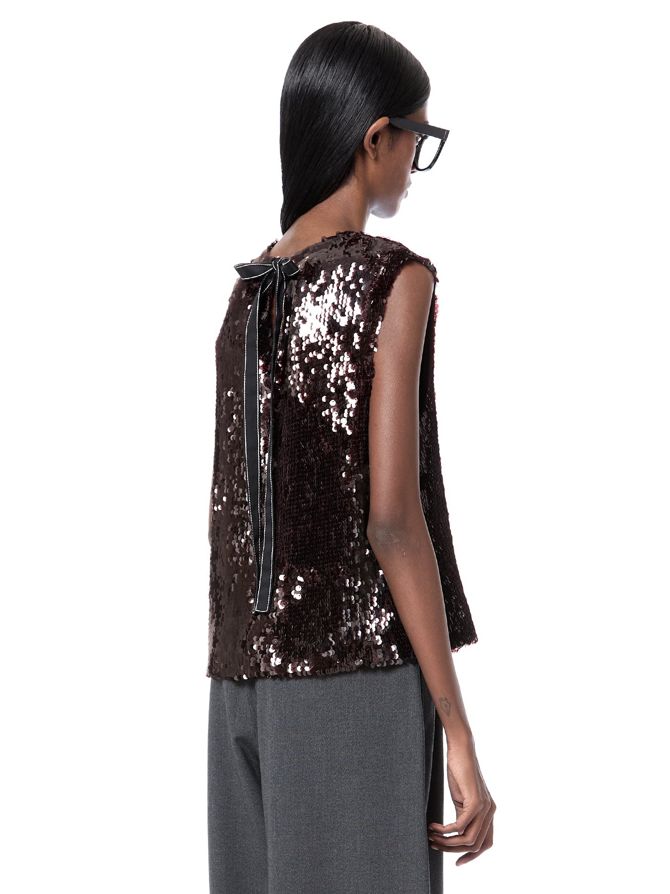 Laminated Sequined Tank Top