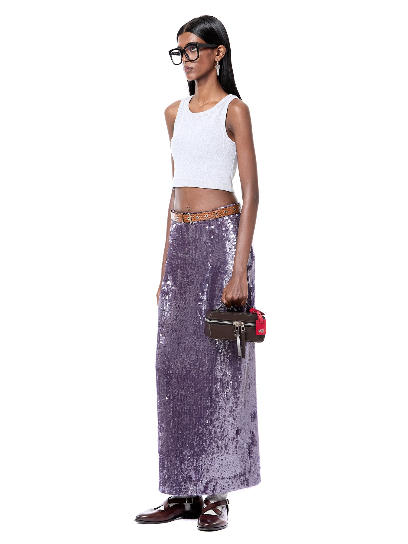 Laminated Midi Skirt