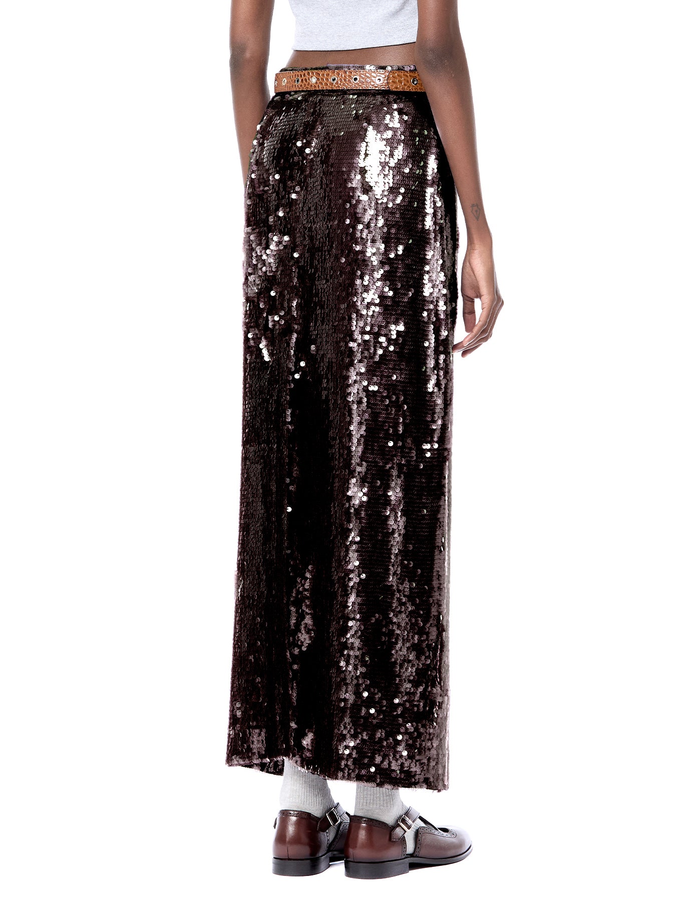 Laminated Midi Skirt