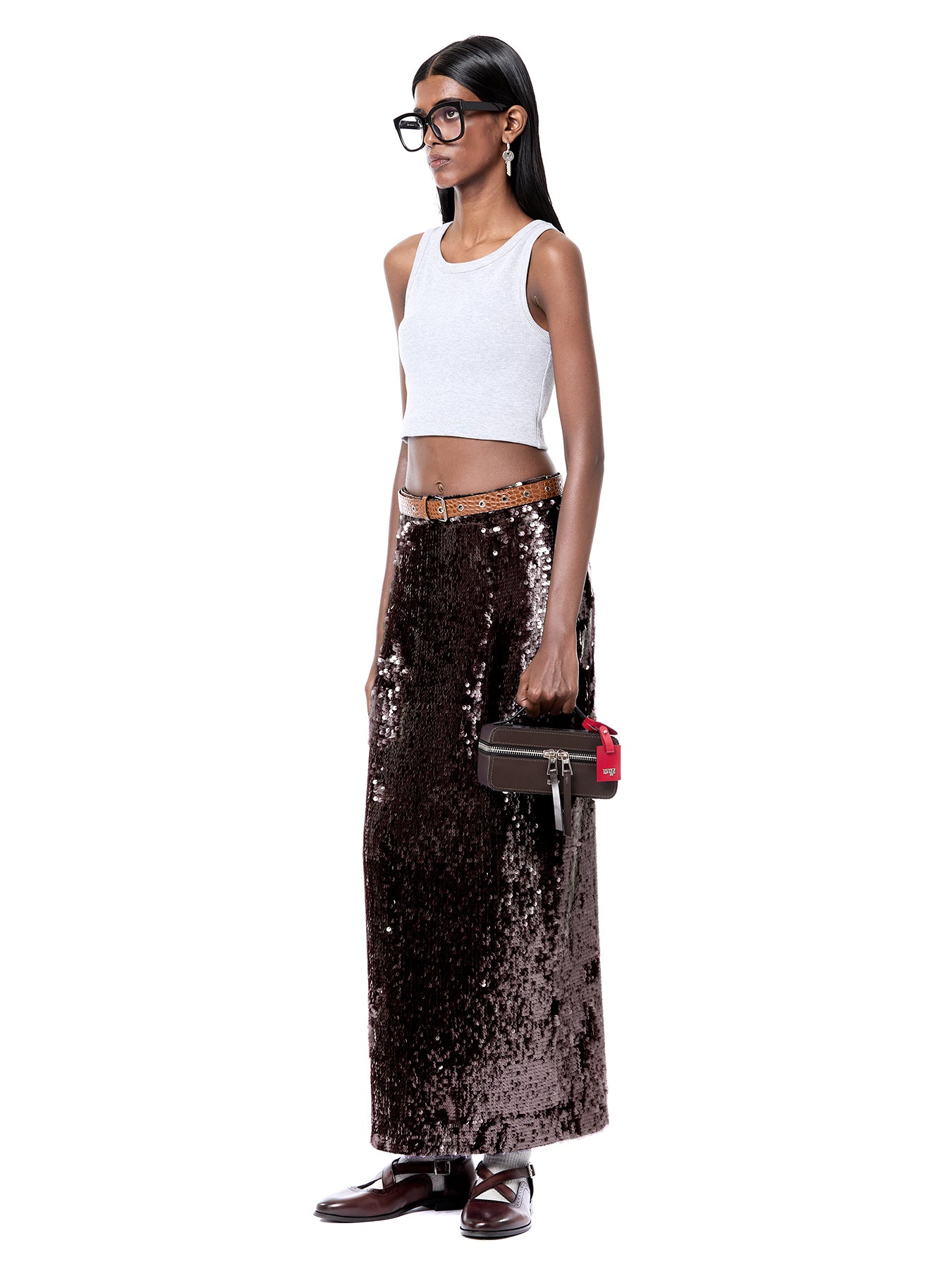 Laminated Midi Skirt