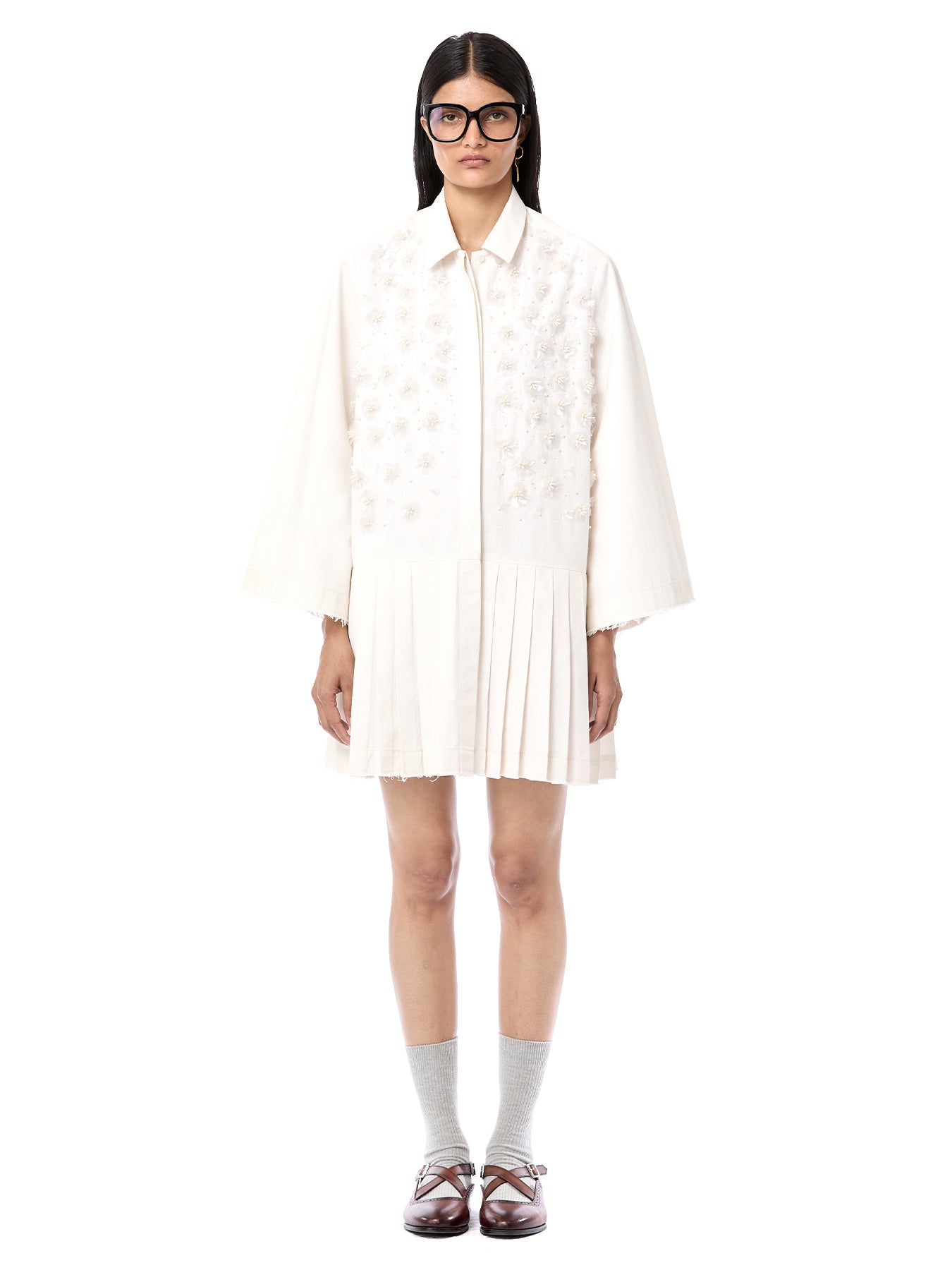 Handcrafted Pleated Shirt Dress