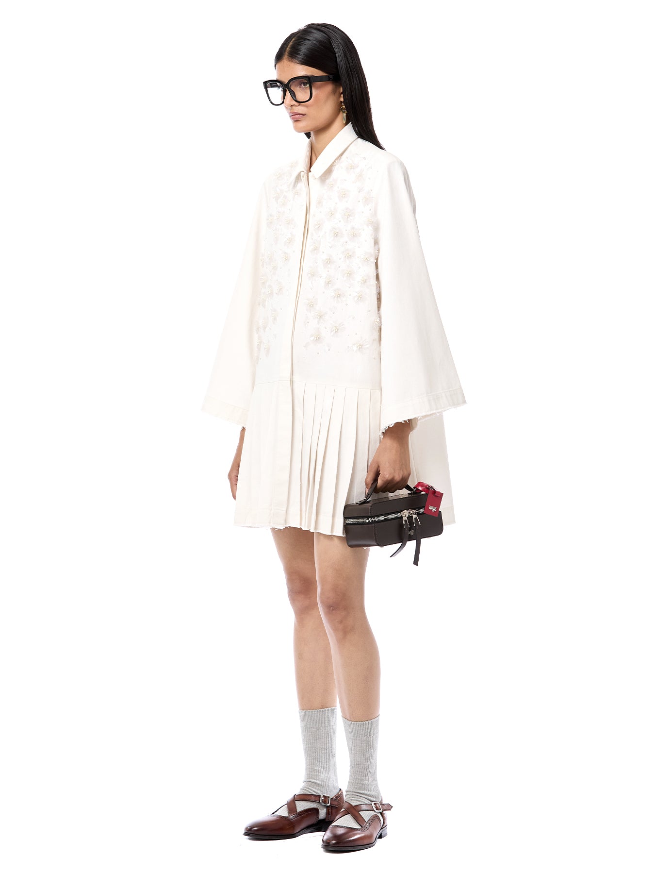 Handcrafted Pleated Shirt Dress