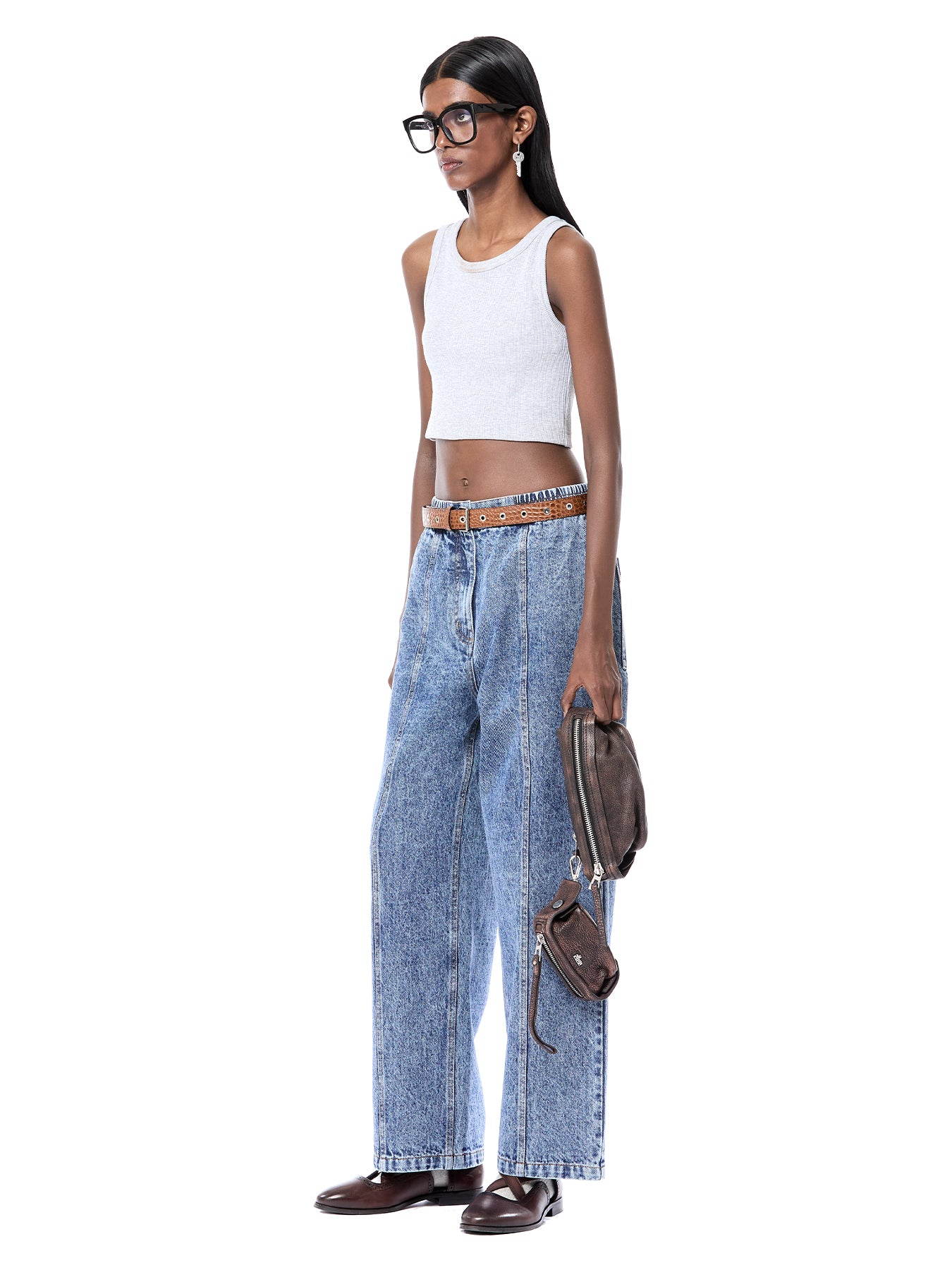 Wide Leg Paneled Jeans