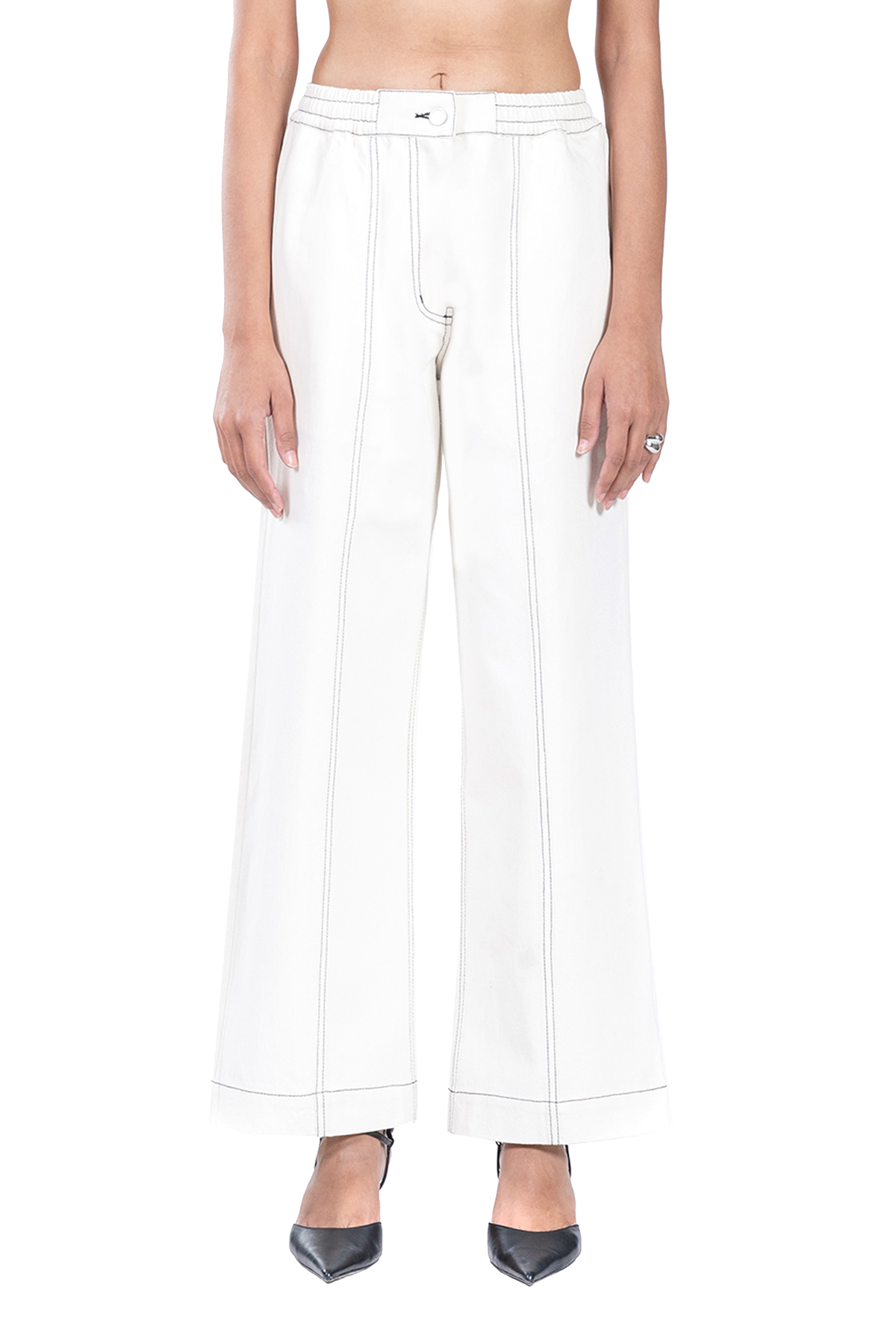 PANELED CROPPED JEANS
