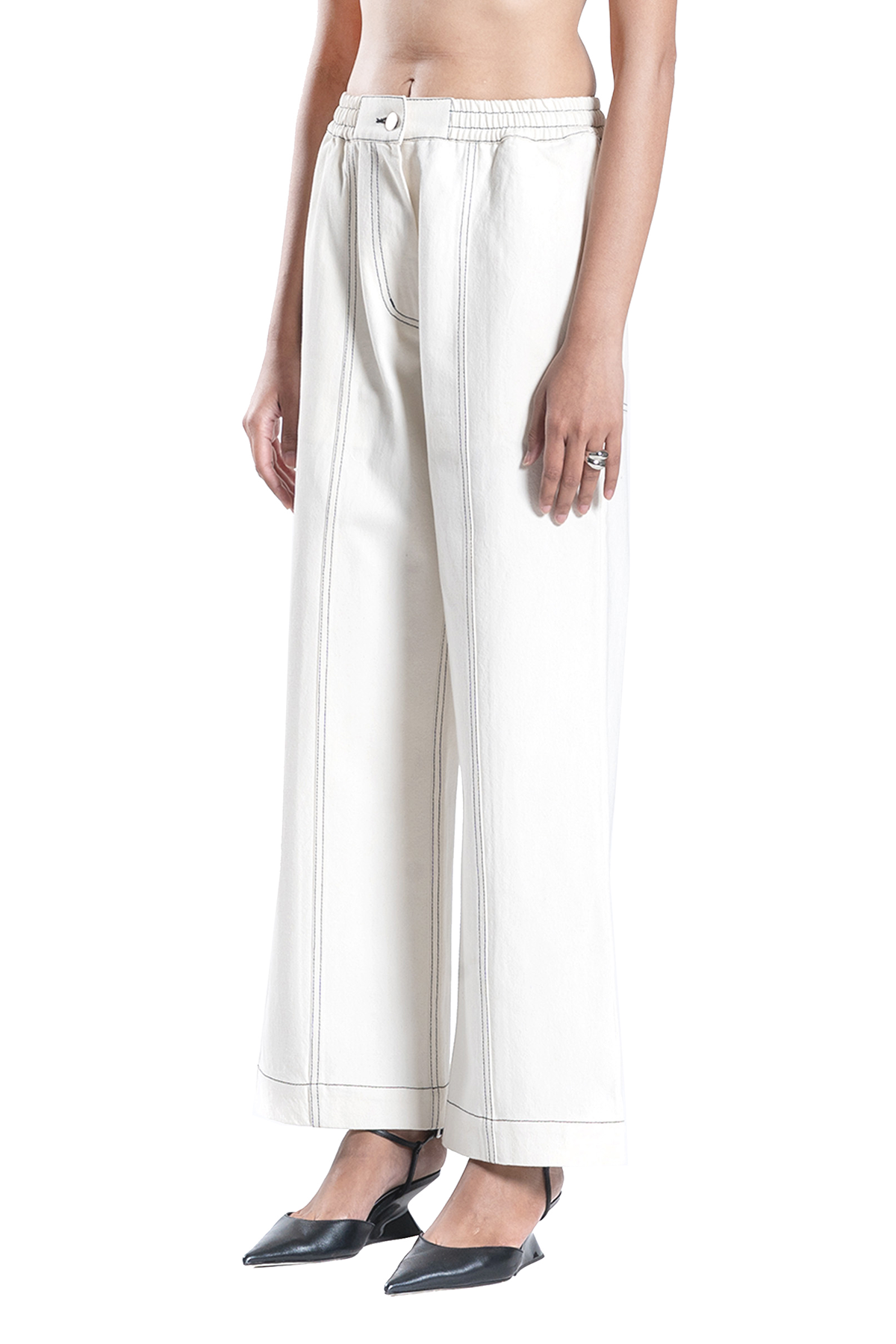 PANELED CROPPED JEANS