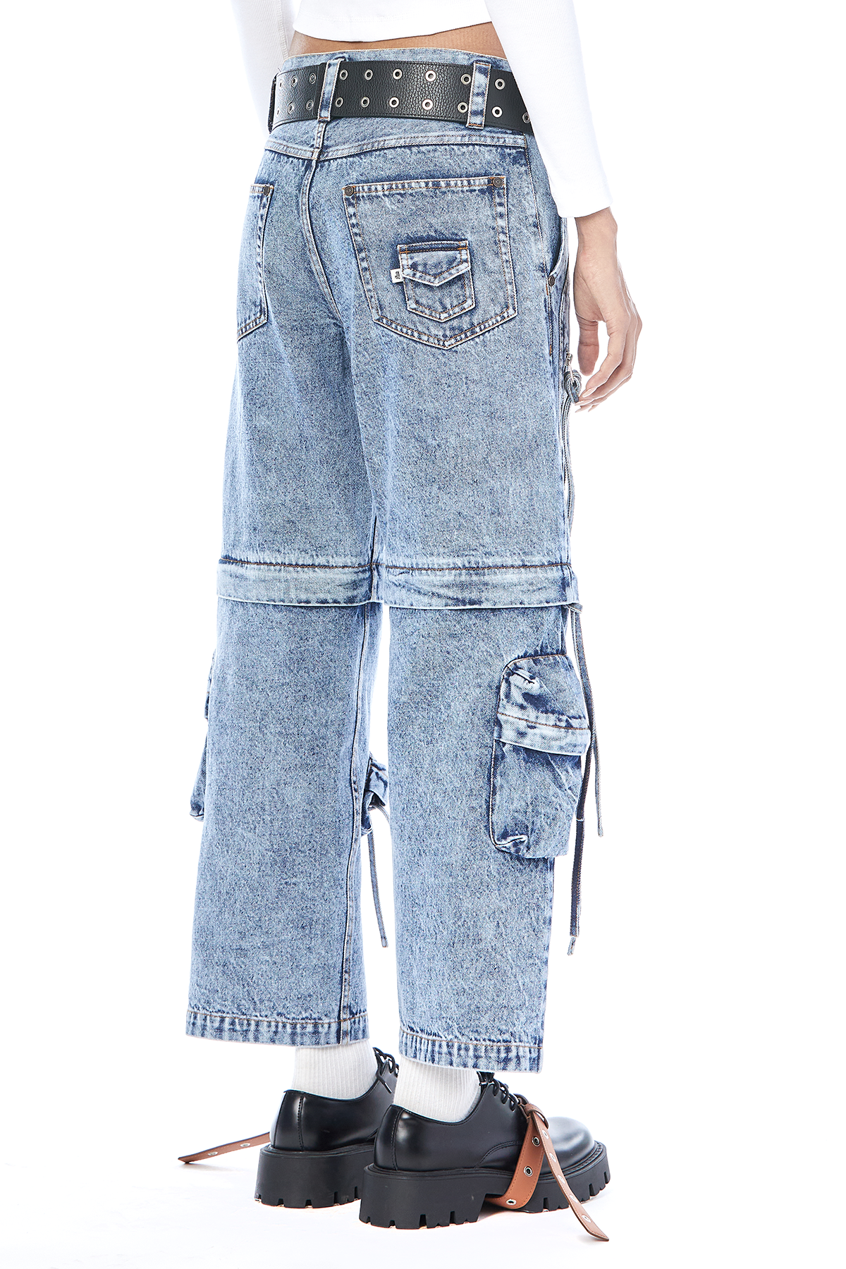 Modular Cropped Cargo Jeans