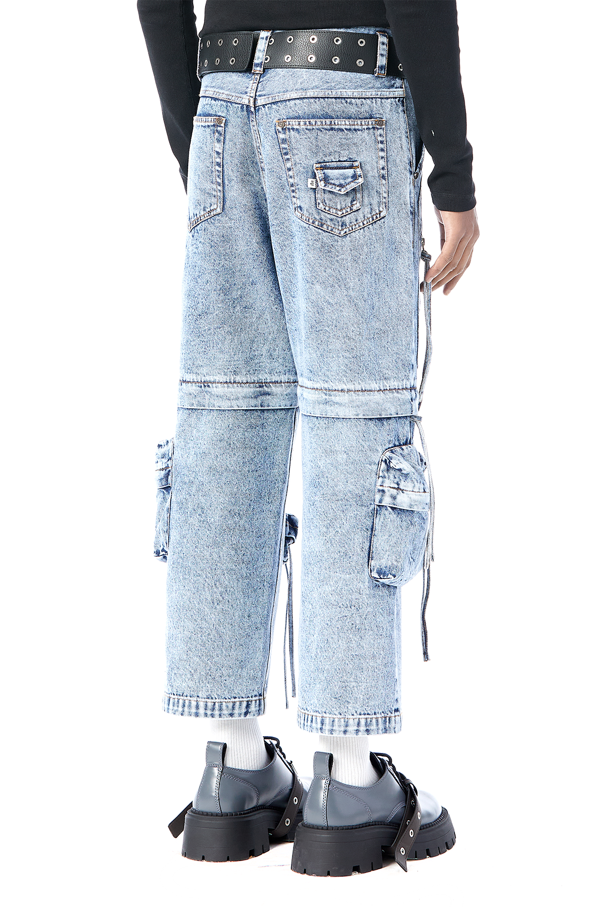 Modular Cropped Cargo Jeans