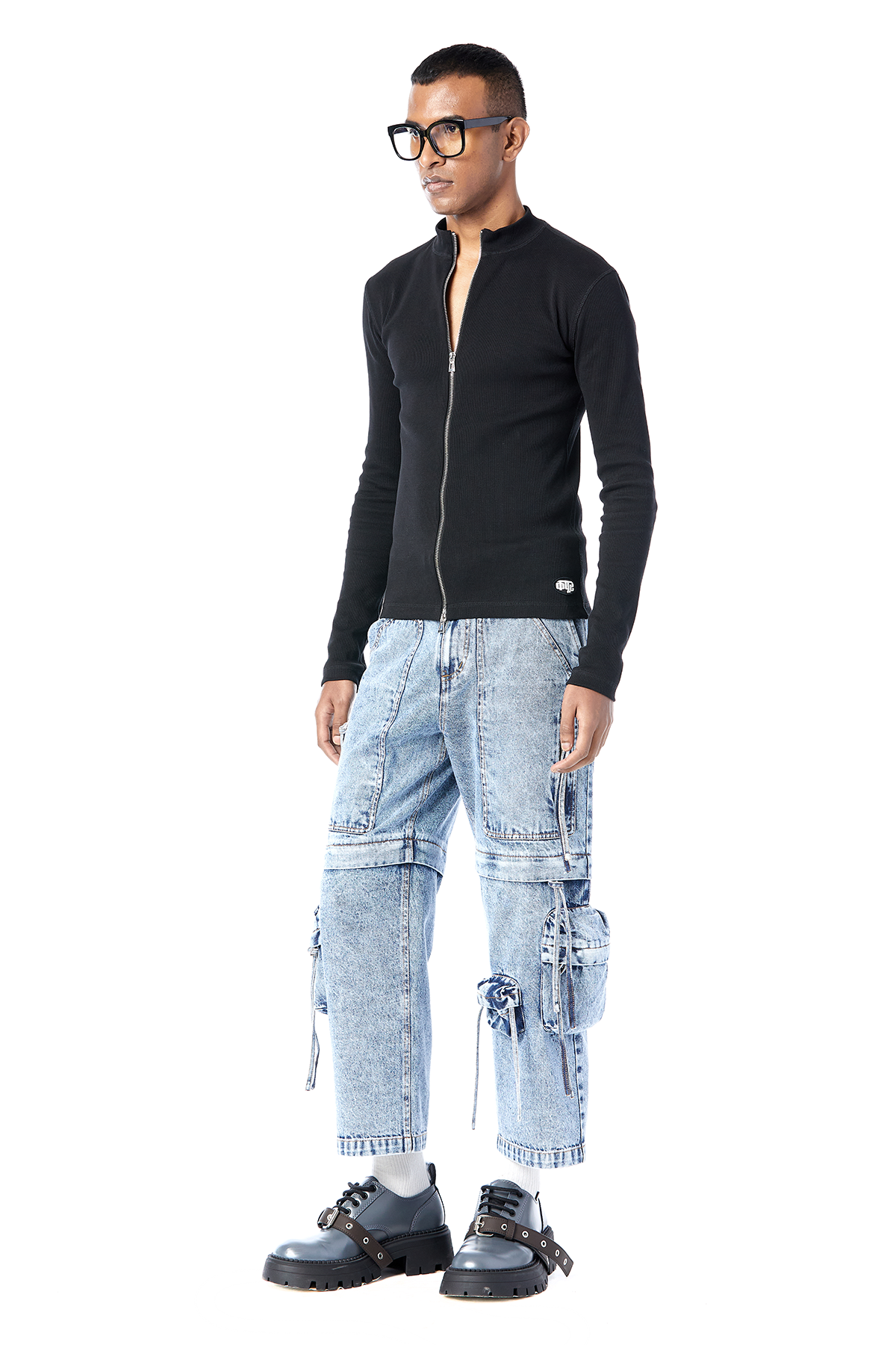 Modular Cropped Cargo Jeans