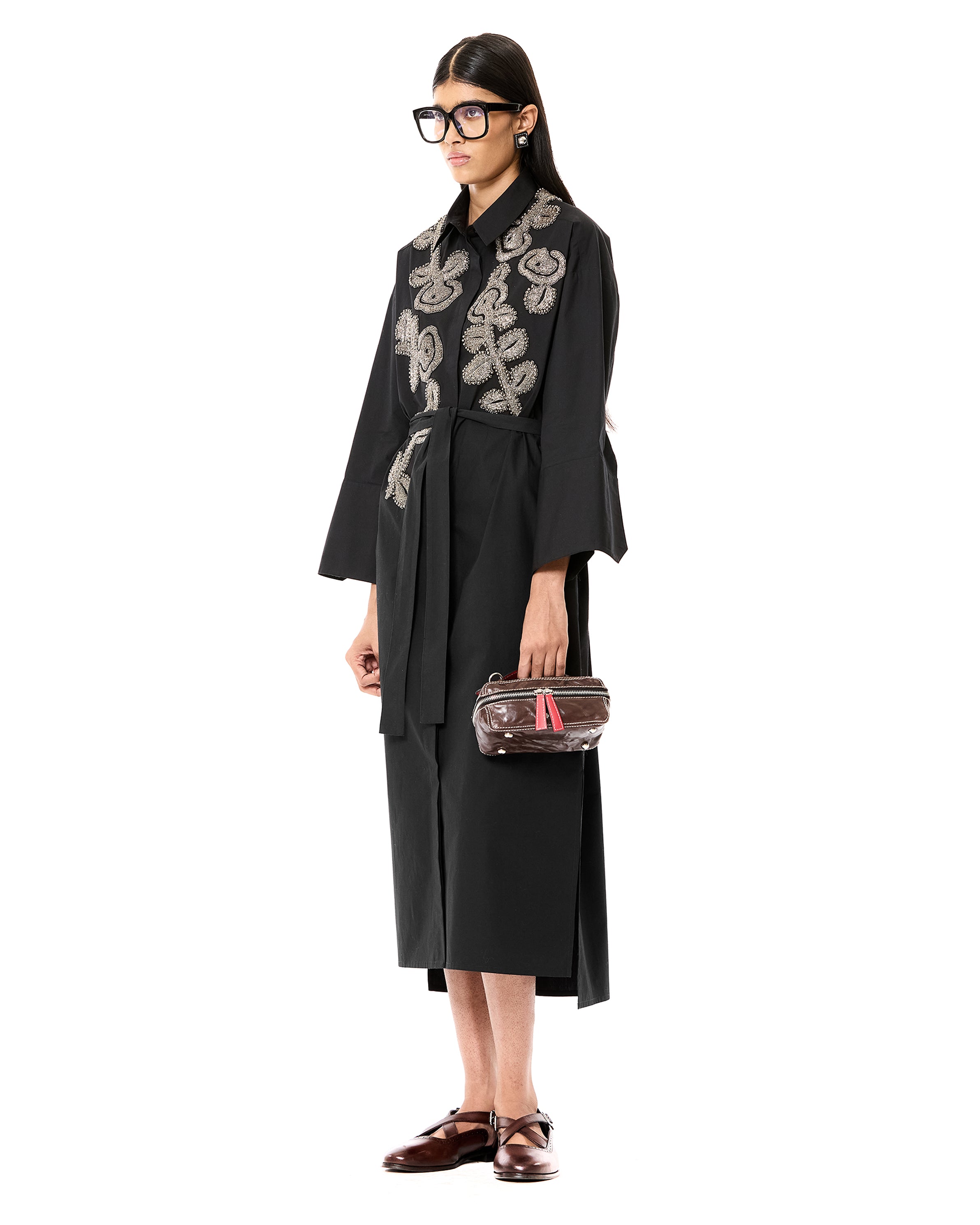 Handcrafted Belted Shirt Dress