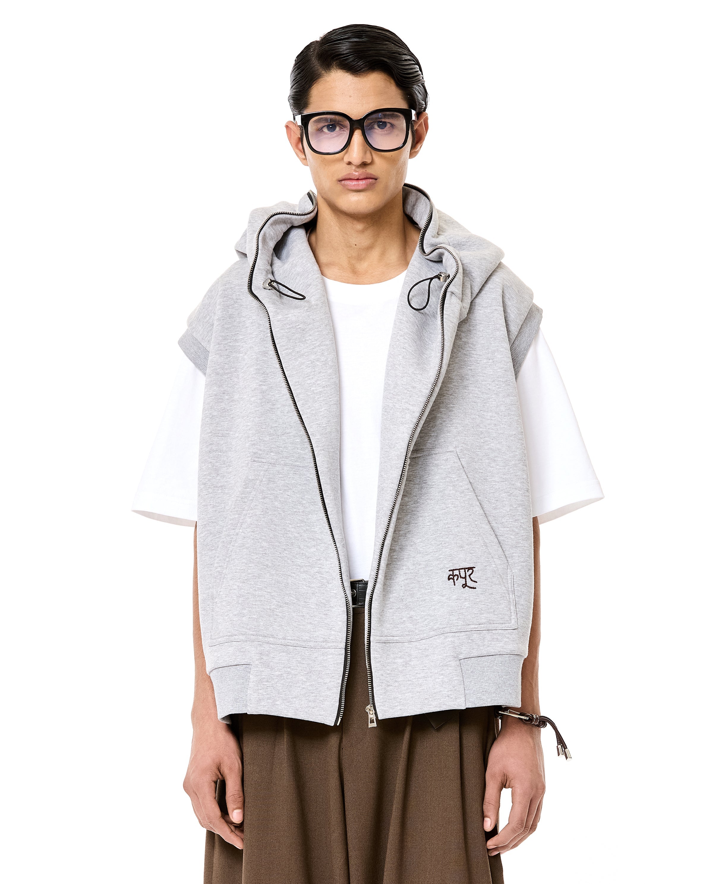 Brushed Fleece Hoodie Vest