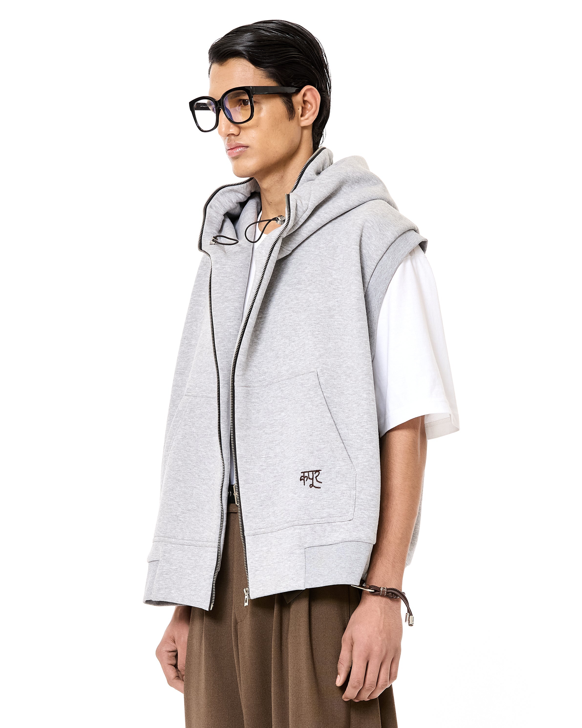 Brushed Fleece Hoodie Vest