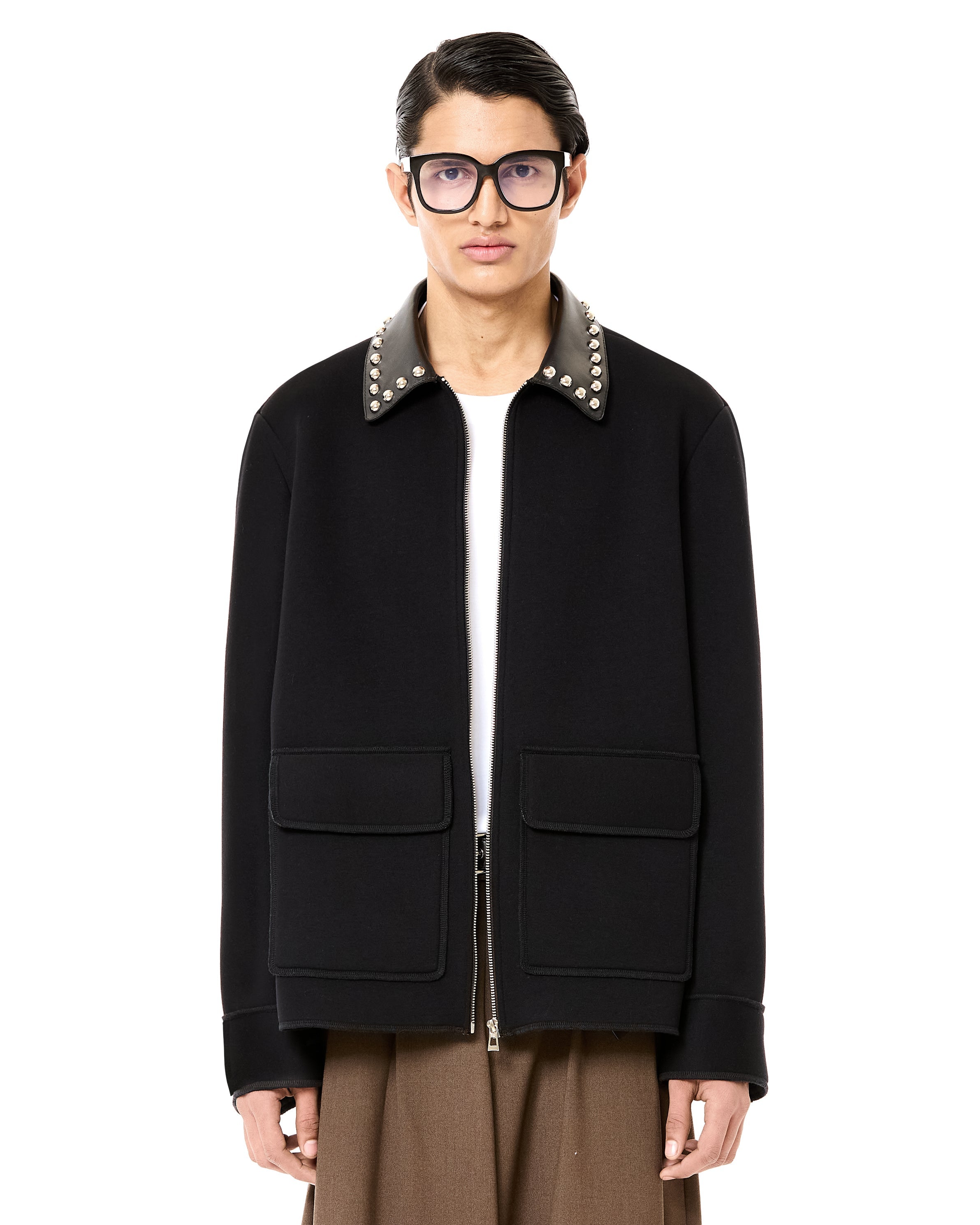 Mix Media Zip-up Jacket