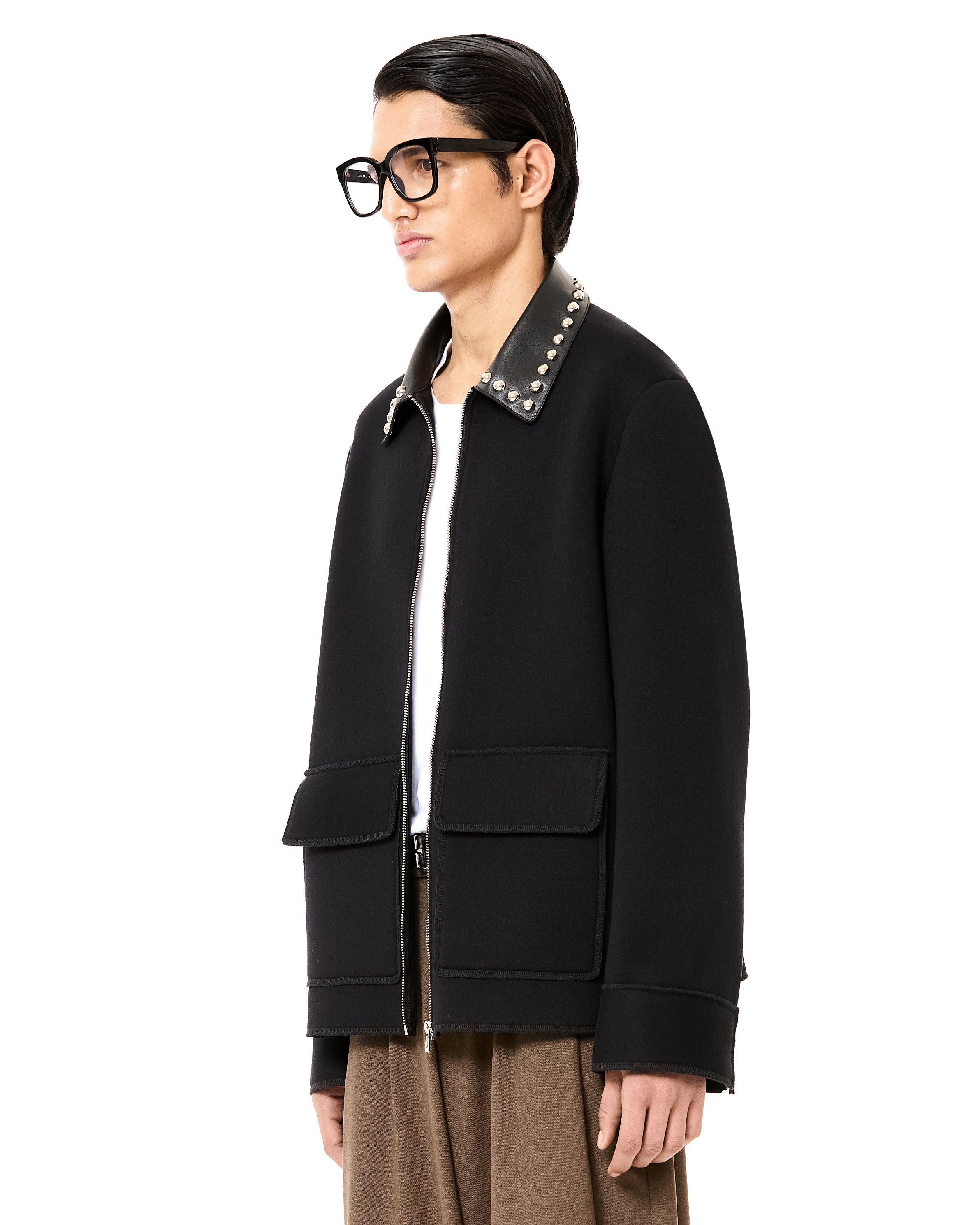 Mix Media Zip-up Jacket