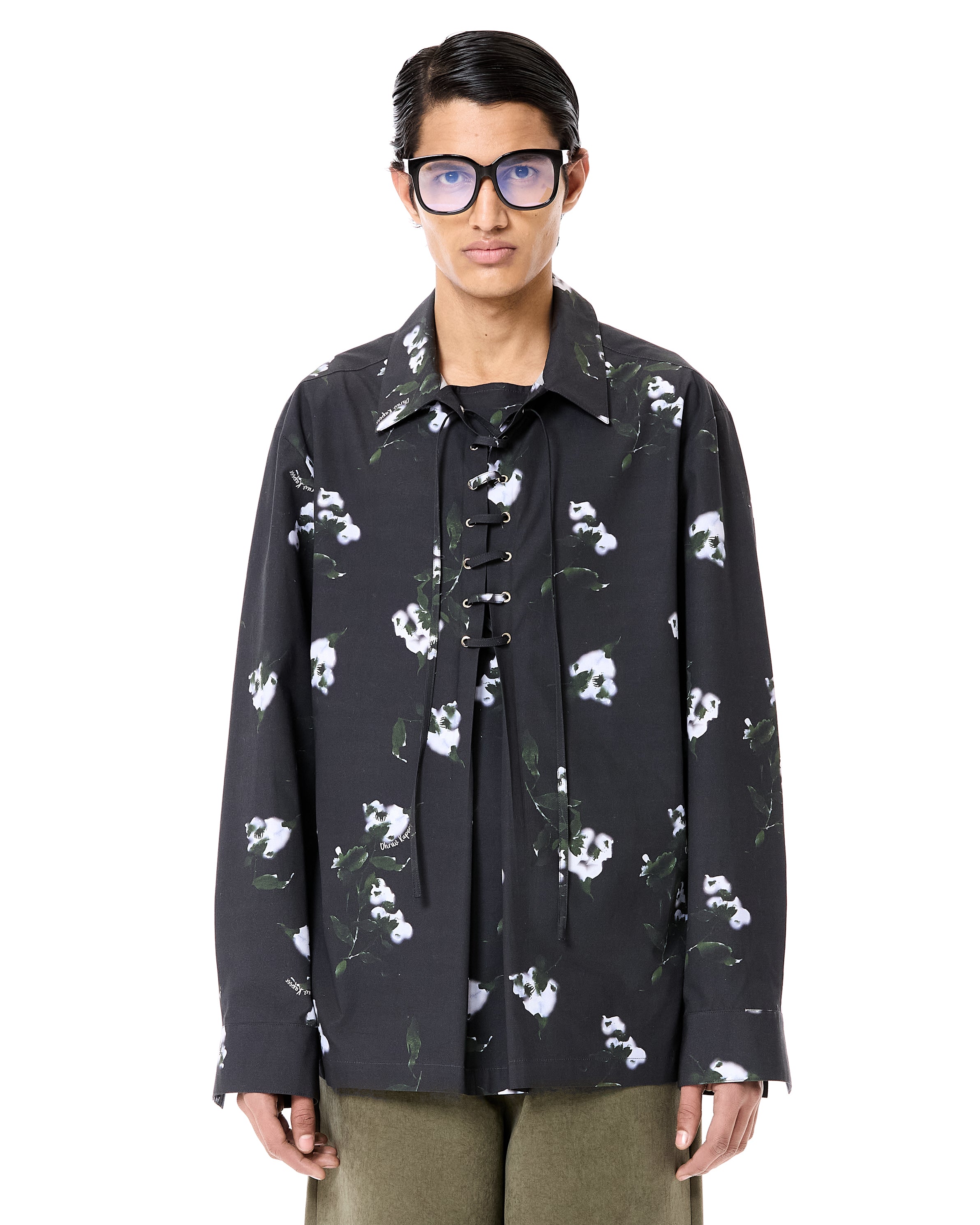Printed Laced Polo Shirt