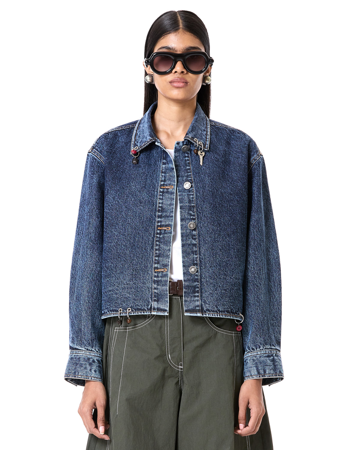 Pierced Cropped Shacket
