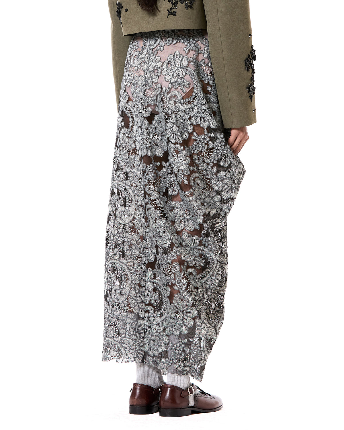 Asymmetric Wrap Lace Skirt