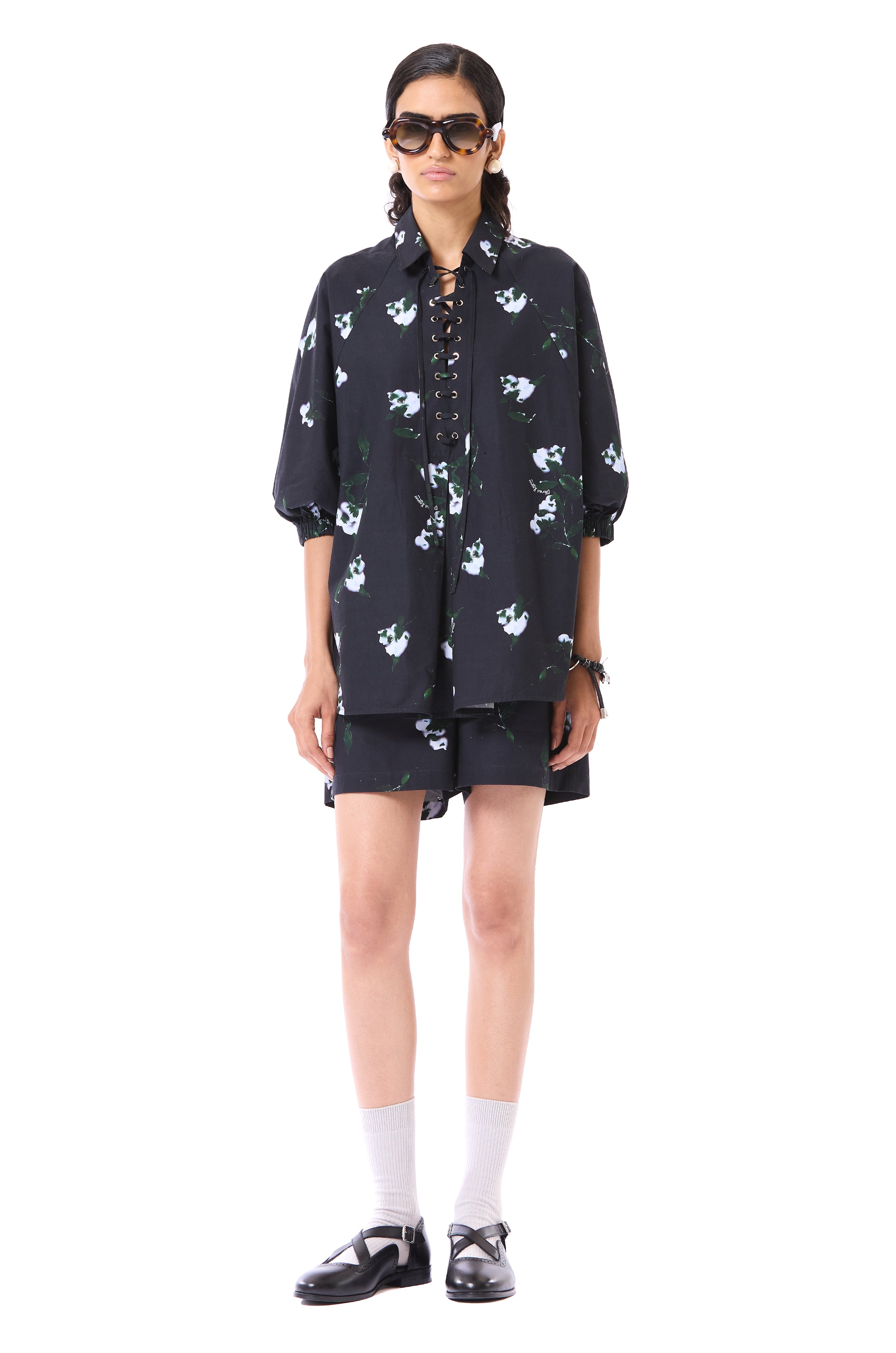 Printed Laced Polo Co-ord Set