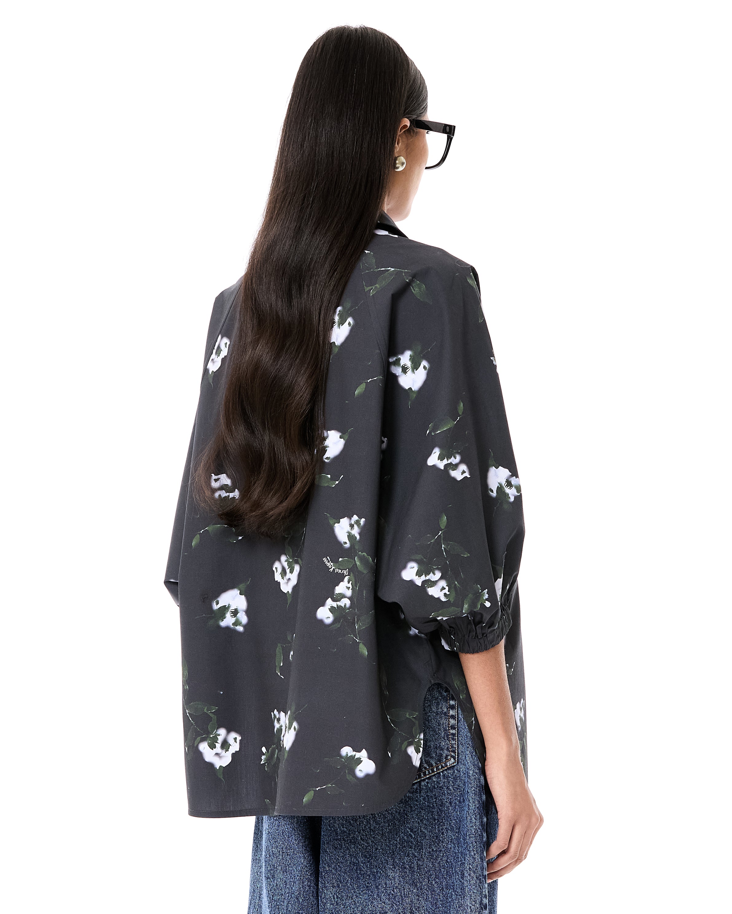 Printed Laced Polo Batwing Shirt