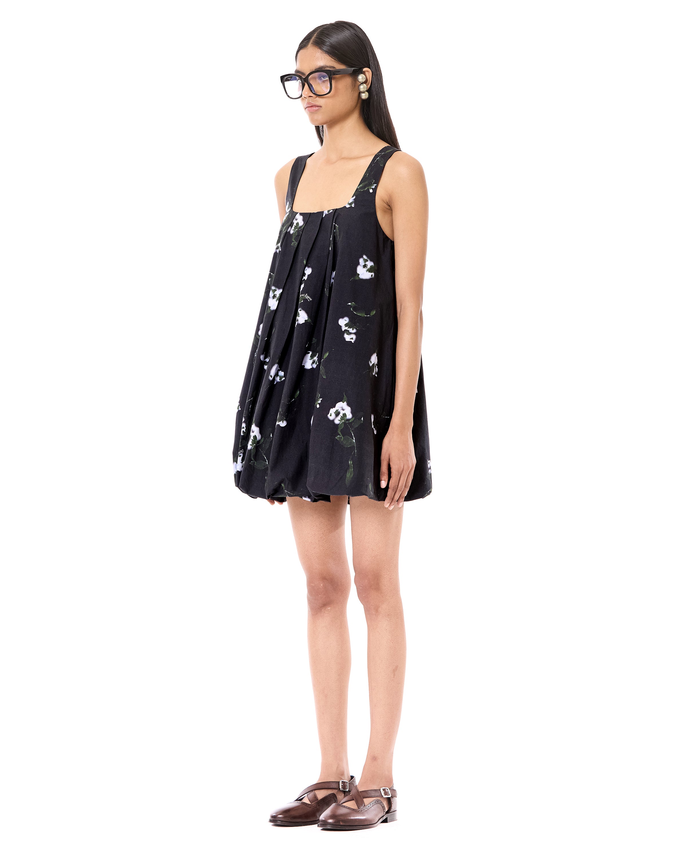 Printed Mini Balloon Hem Dress