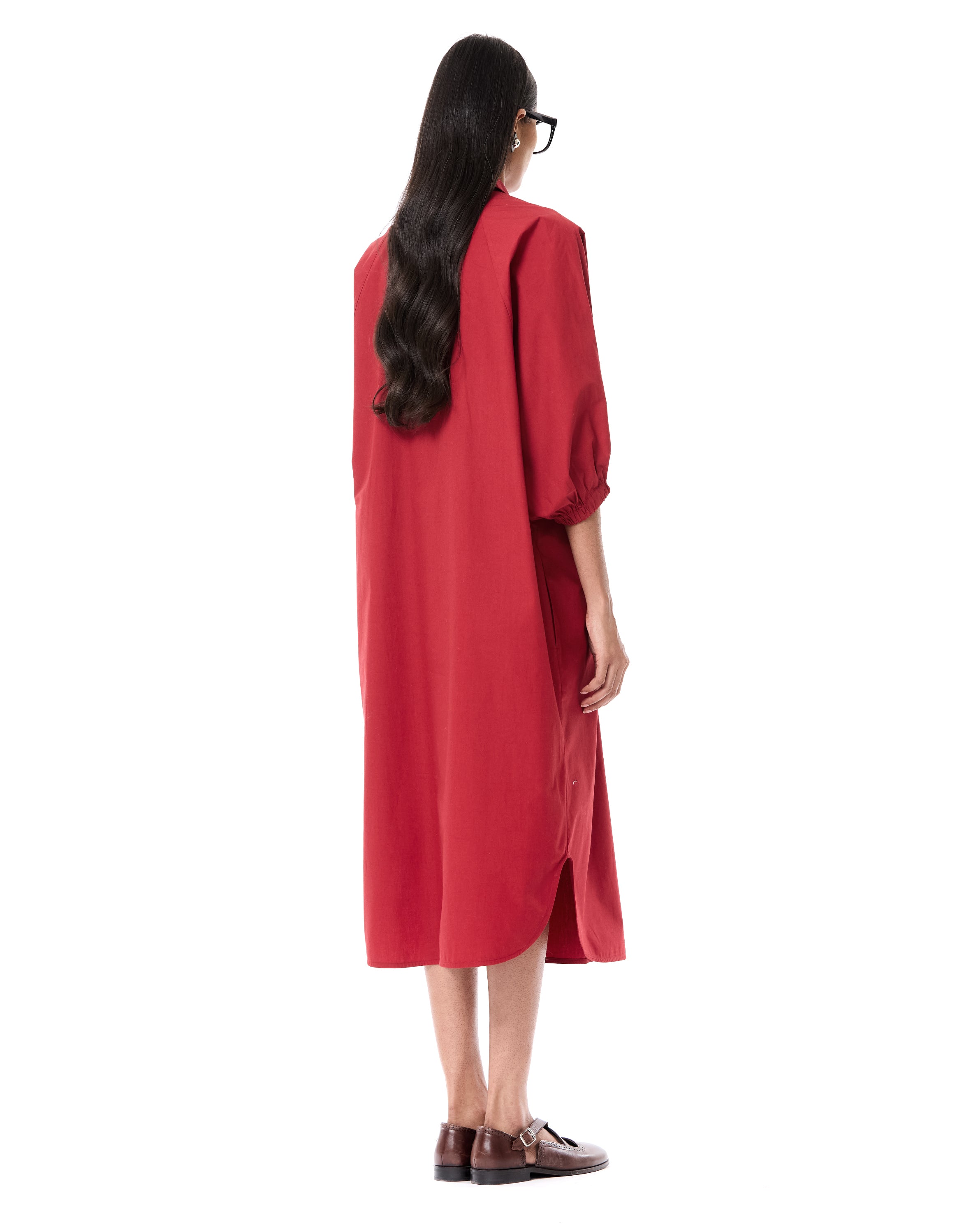 Laced Polo Batwing Shirt Dress