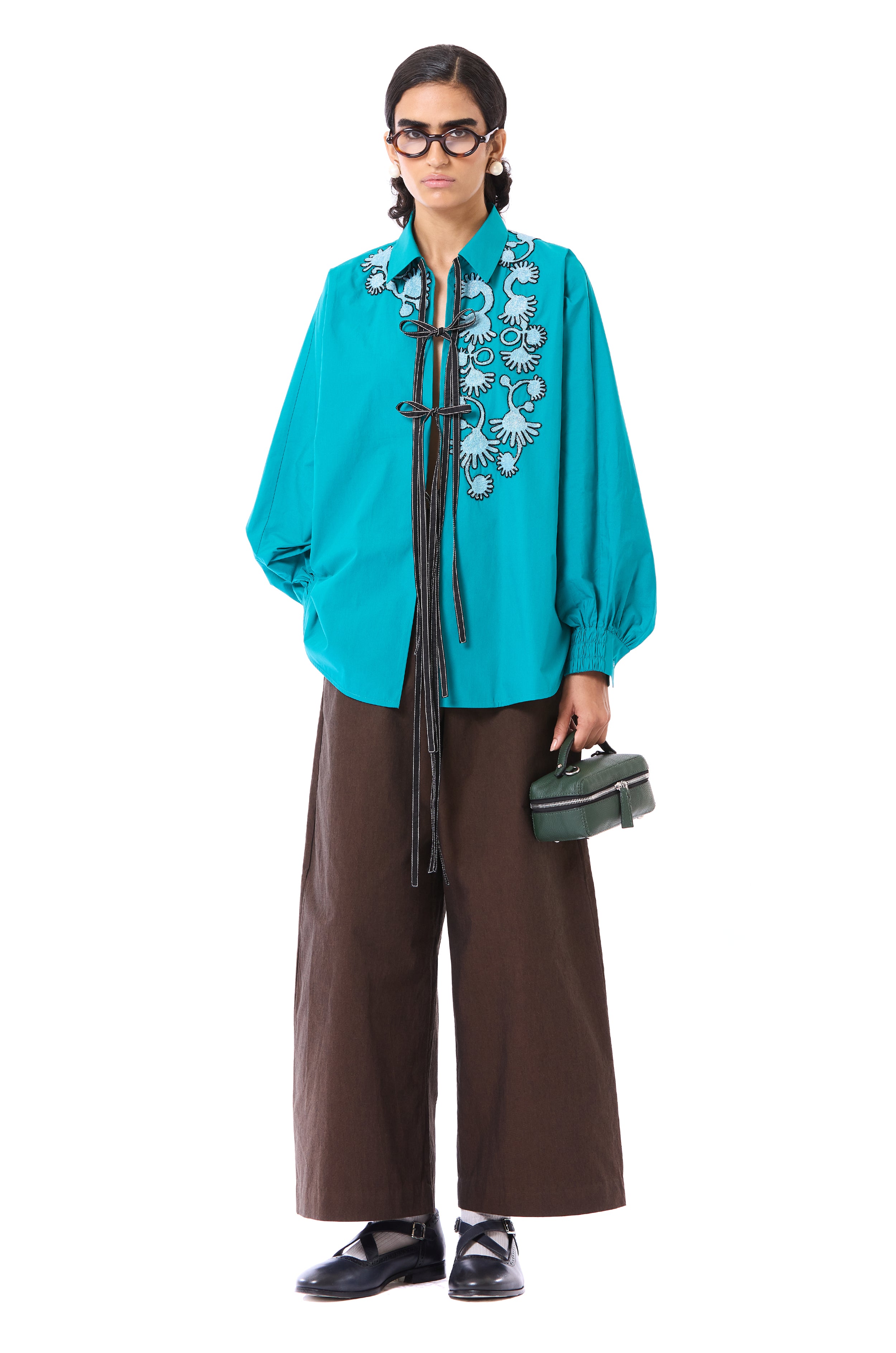 Handcrafted Tie-up Batwing Shirt
