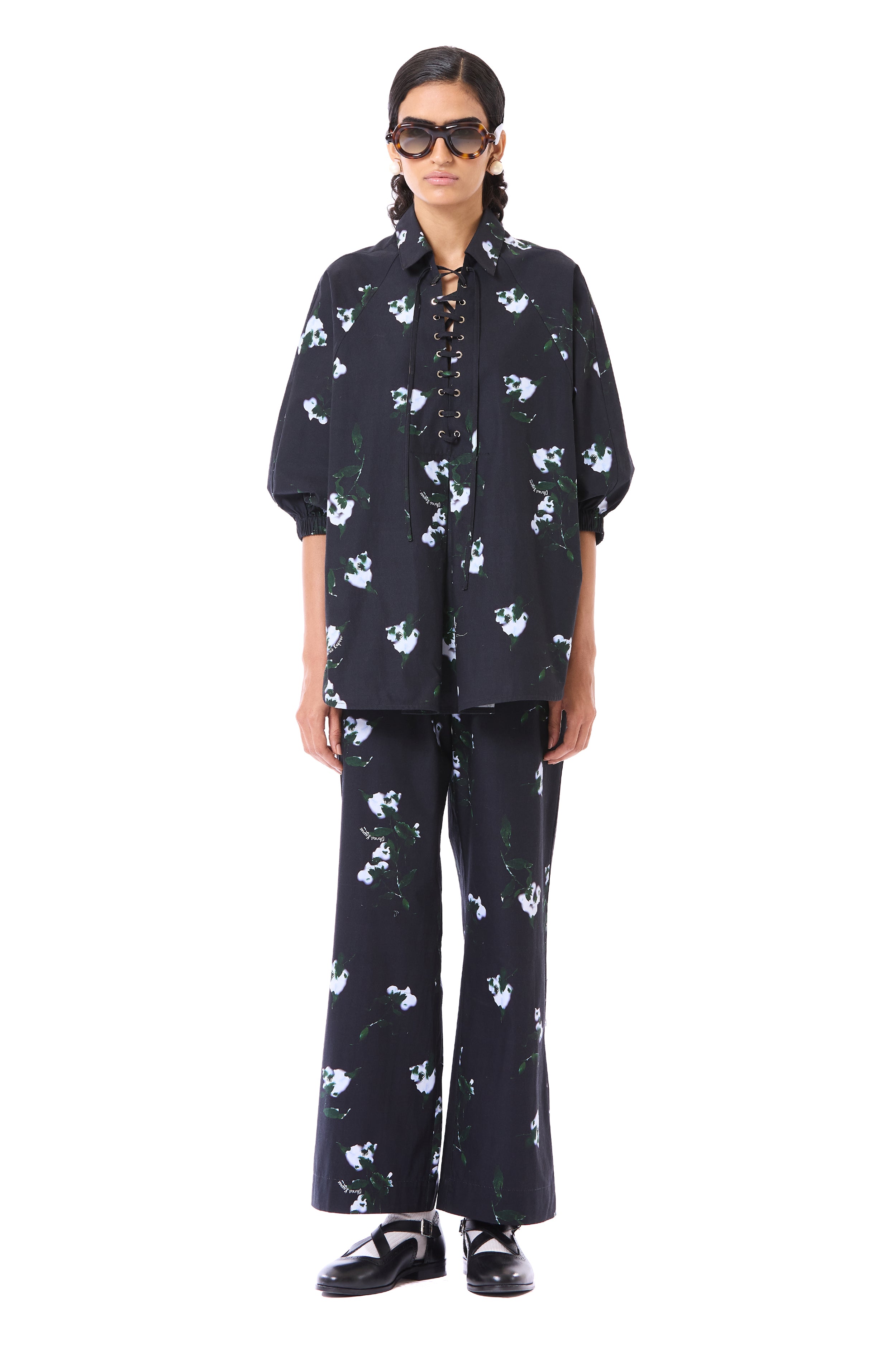 Printed Laced Polo Co-ord Set
