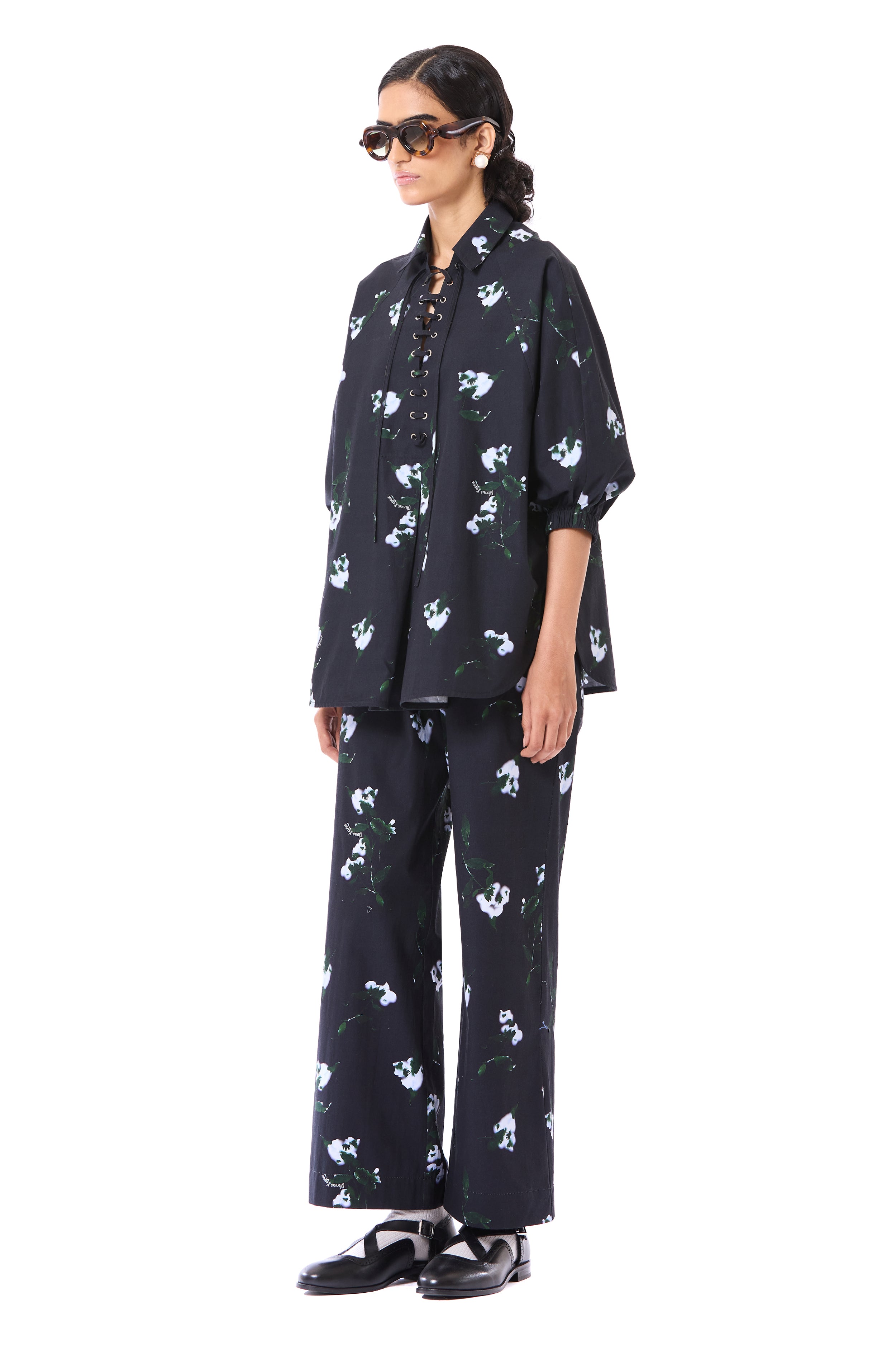 Printed Laced Polo Co-ord Set