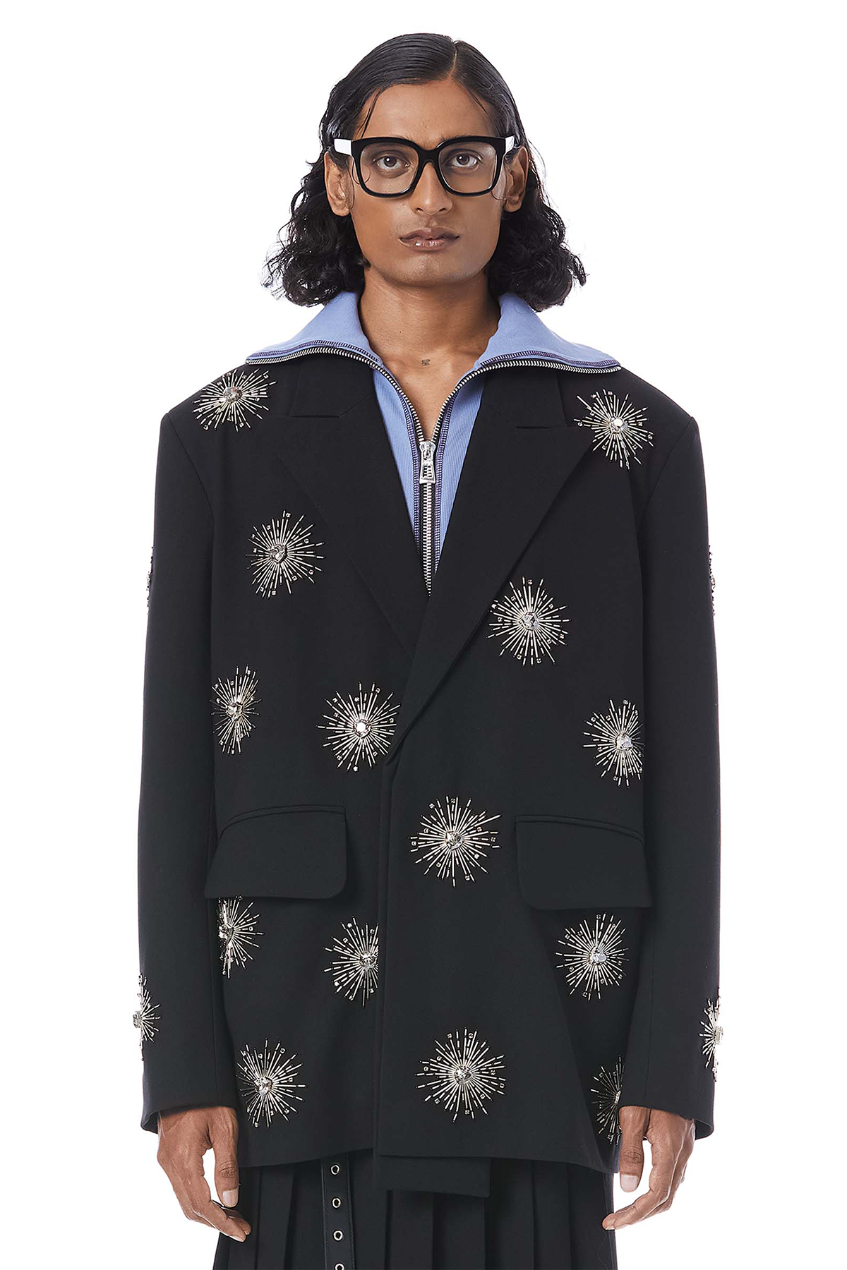 CROP CIRCLES HAND EMBROIDERED BLAZER