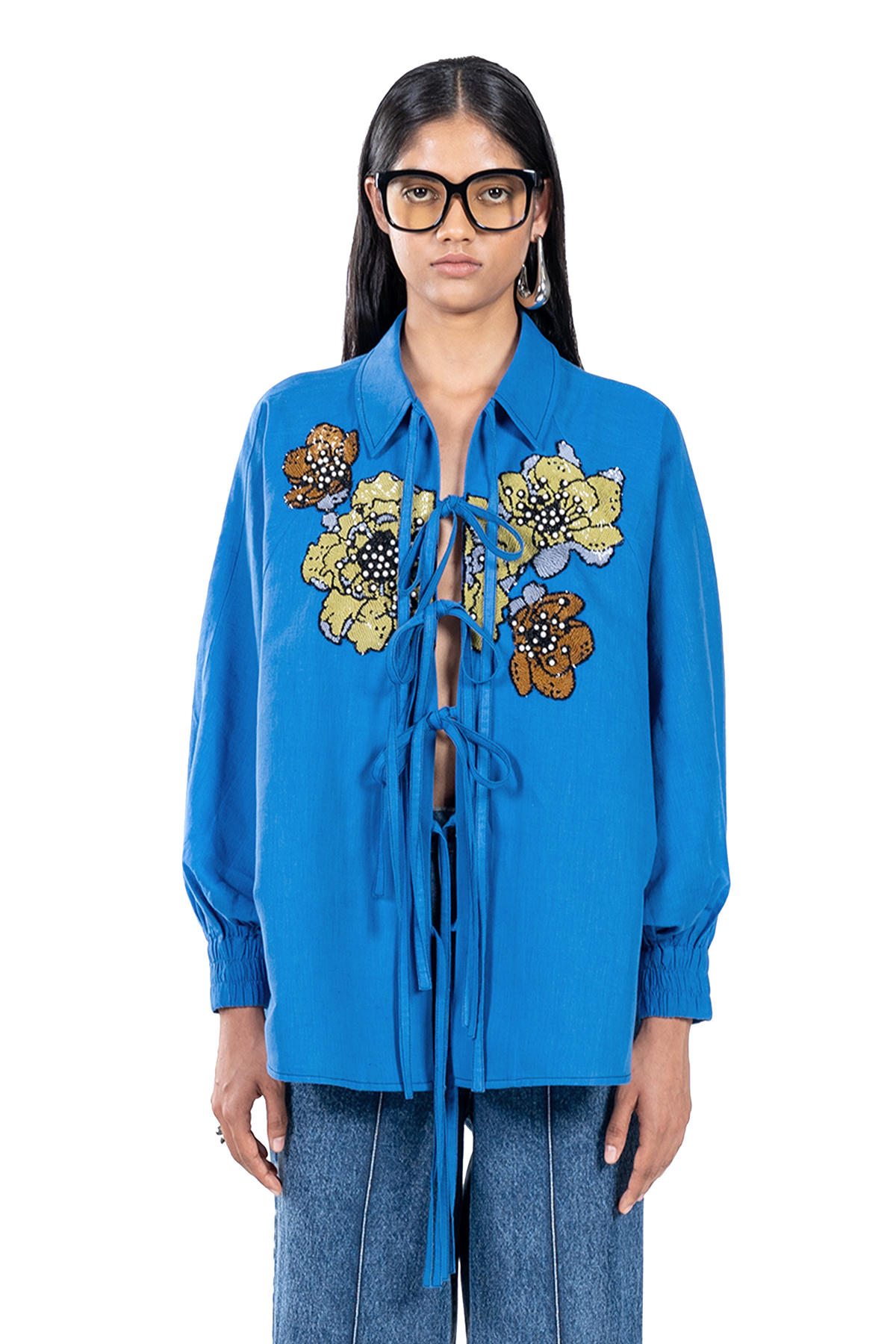 FLORA HAND EMBROIDERED SHIRT
