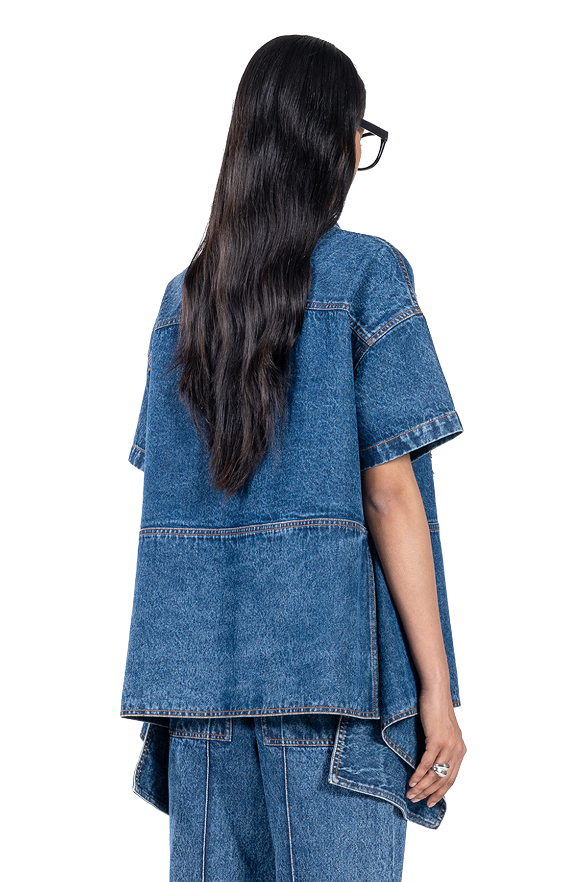 HANDCRAFTED PANELED TIE-UP SHIRT