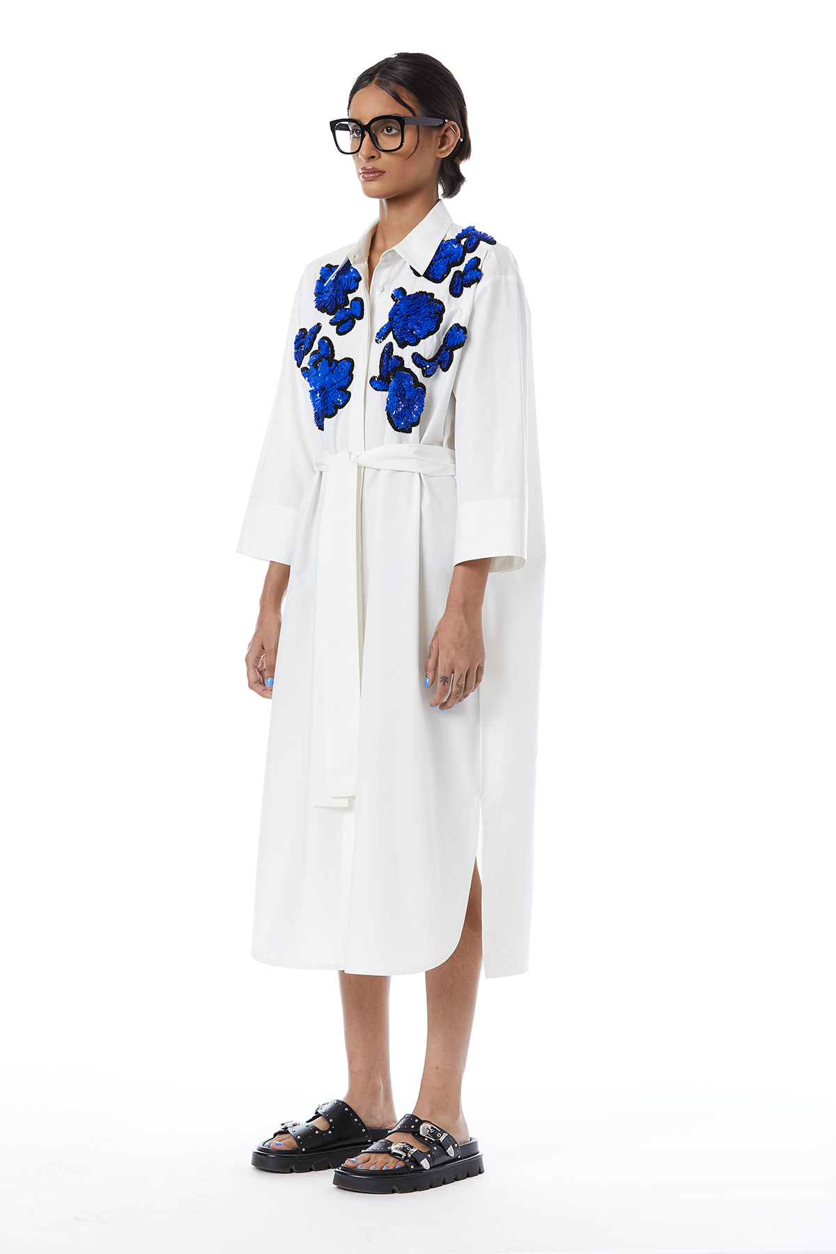 HAND EMBROIDERED DOODLE SHIRT DRESS
