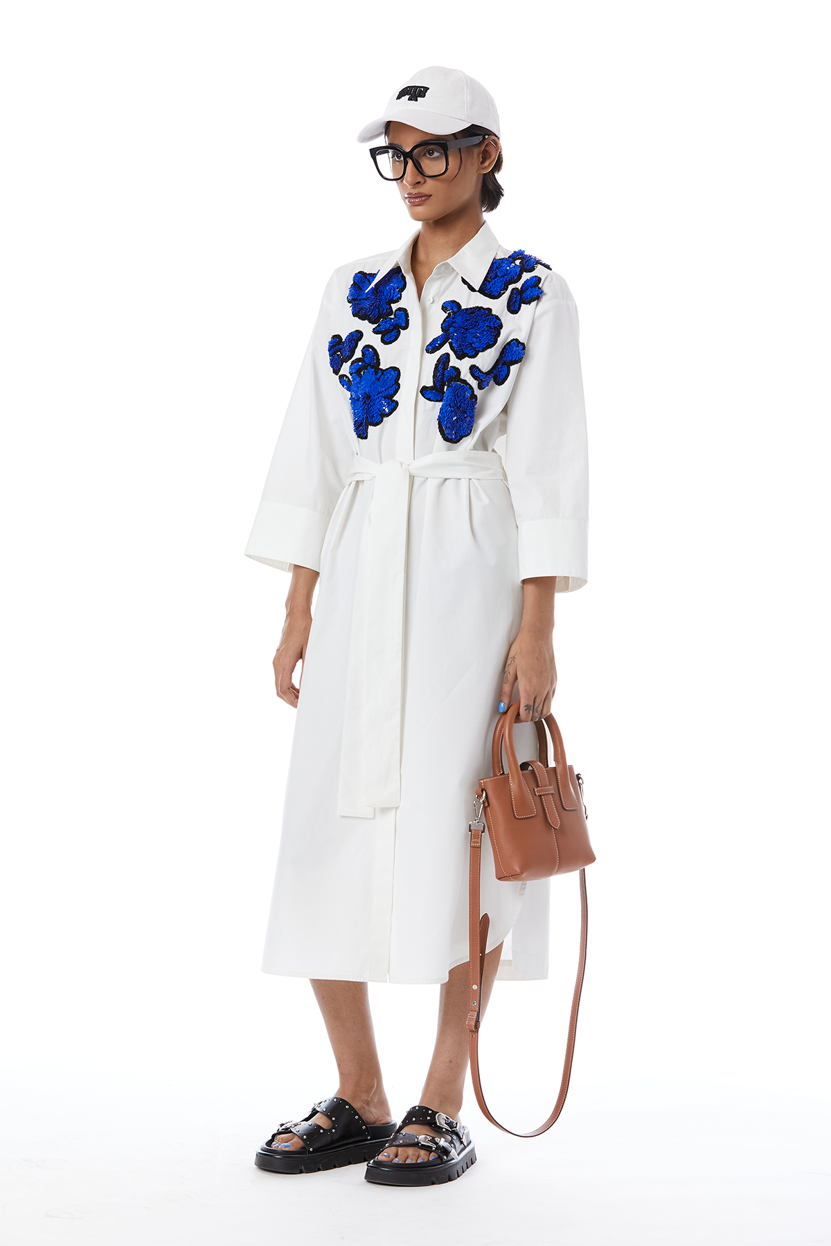 HAND EMBROIDERED DOODLE SHIRT DRESS