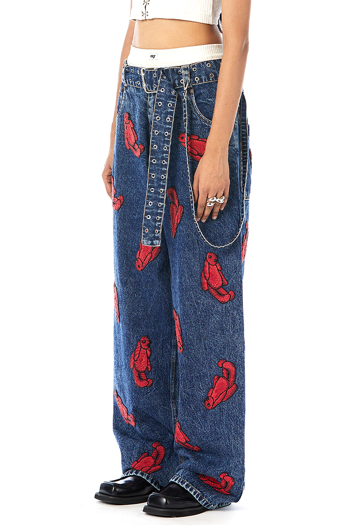 Handcrafted Bunny Jeans with Belt