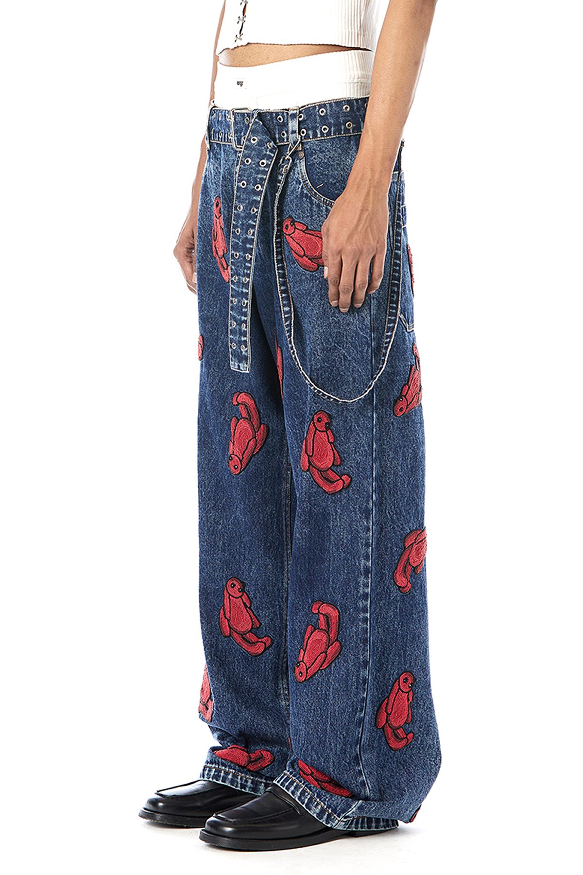 Handcrafted Bunny Jeans with Belt