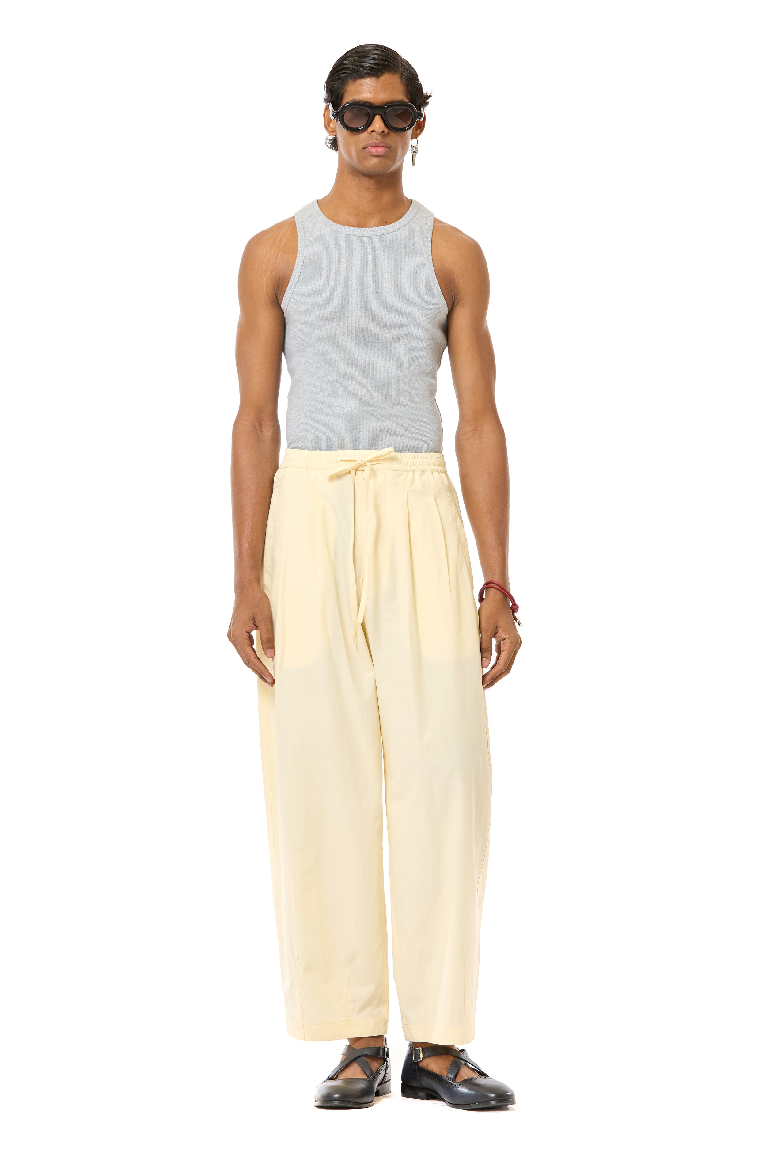 Pleated Barrel Pants