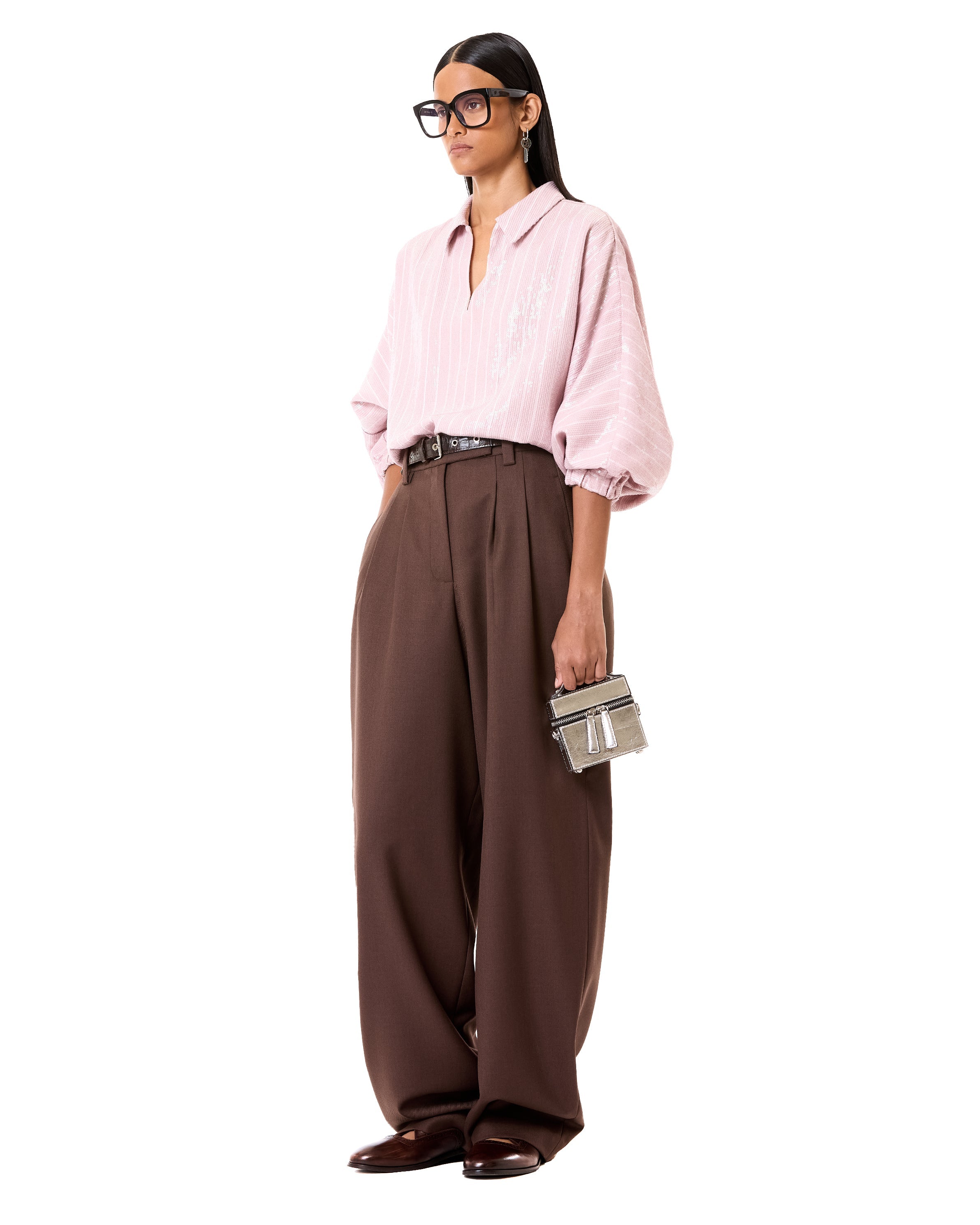 Laminated Batwing Shirt