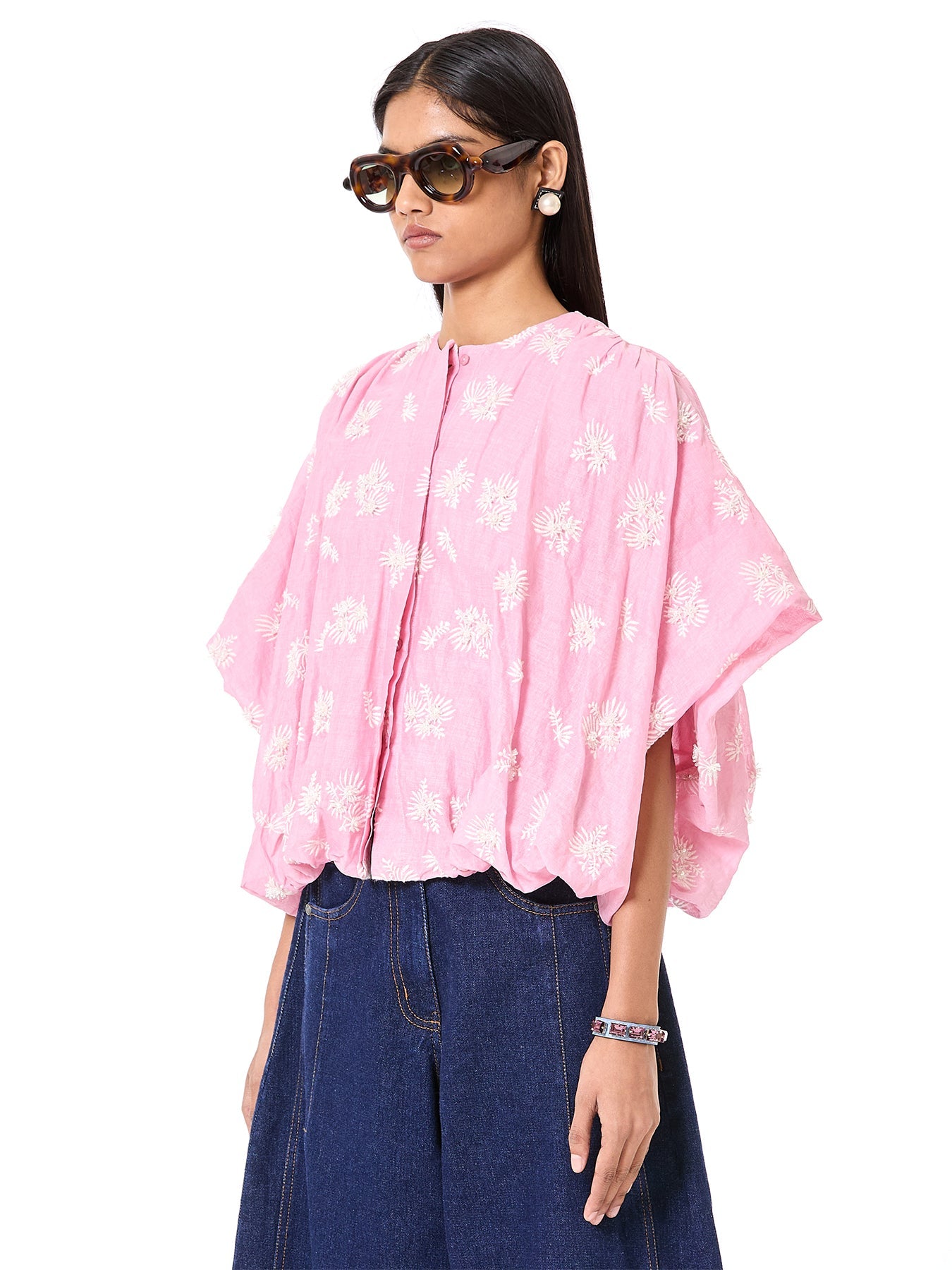 Hand Embroidered Draped Shirt