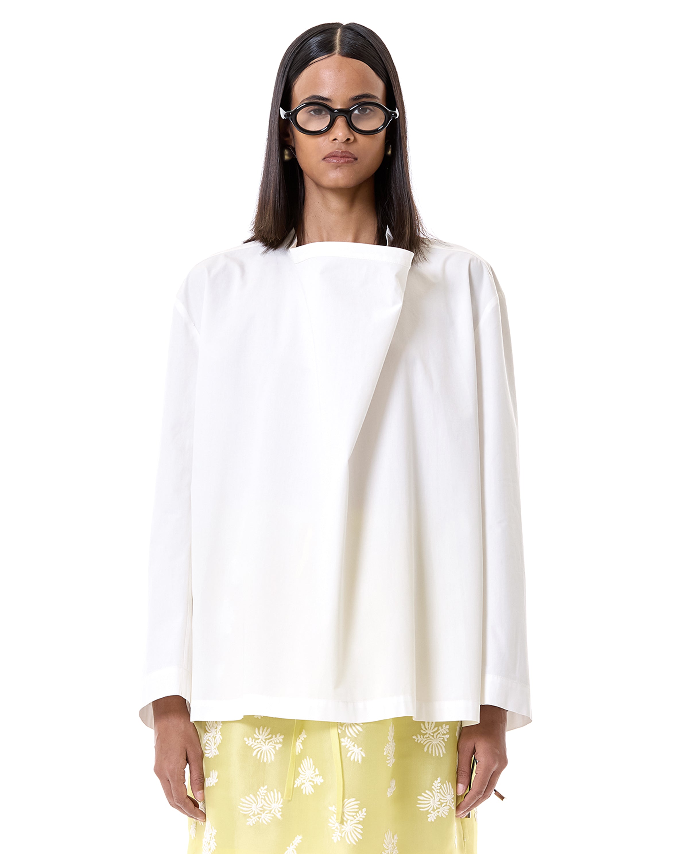Mandarin Collar Draped Top