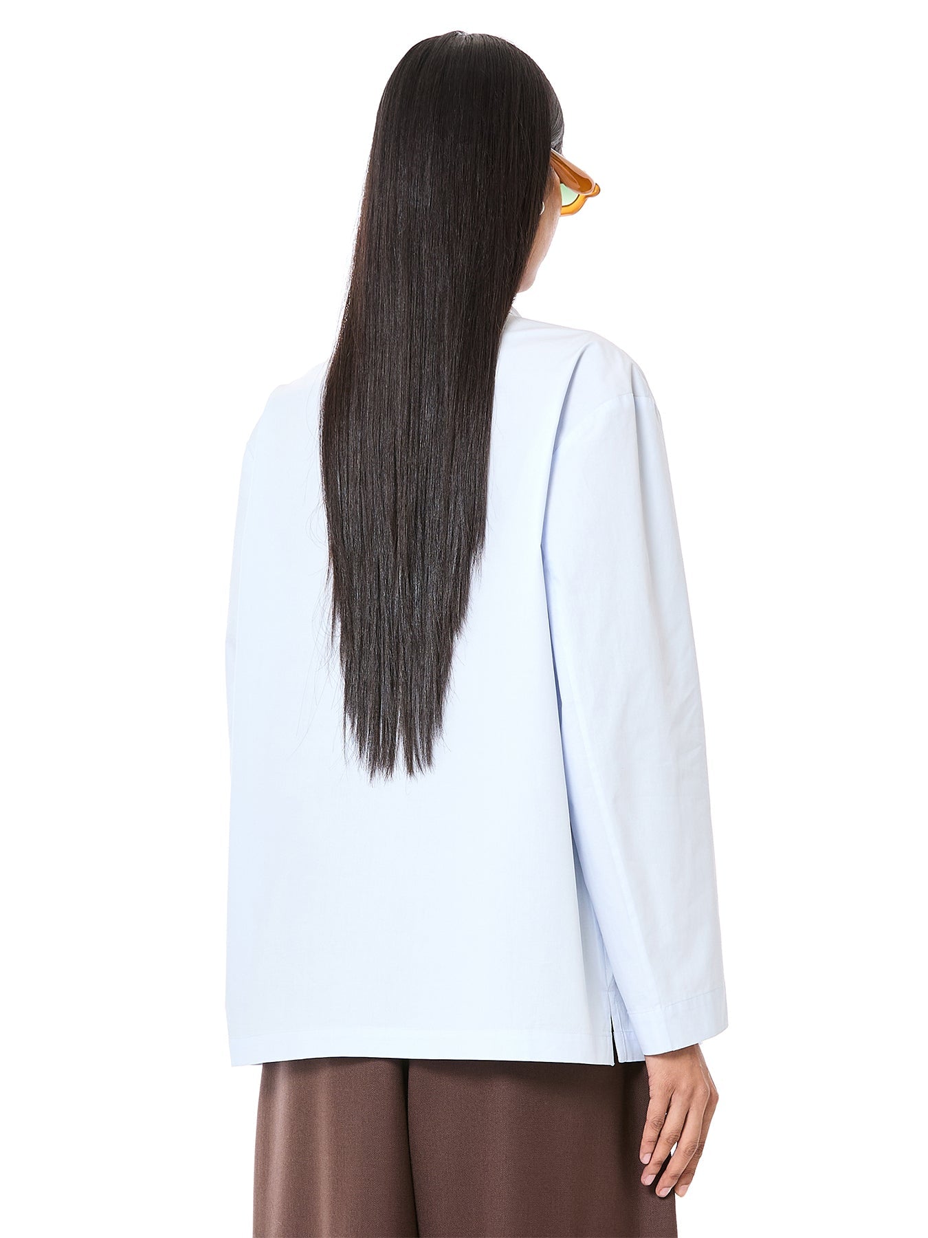 Mandarin Collar Draped Shirt