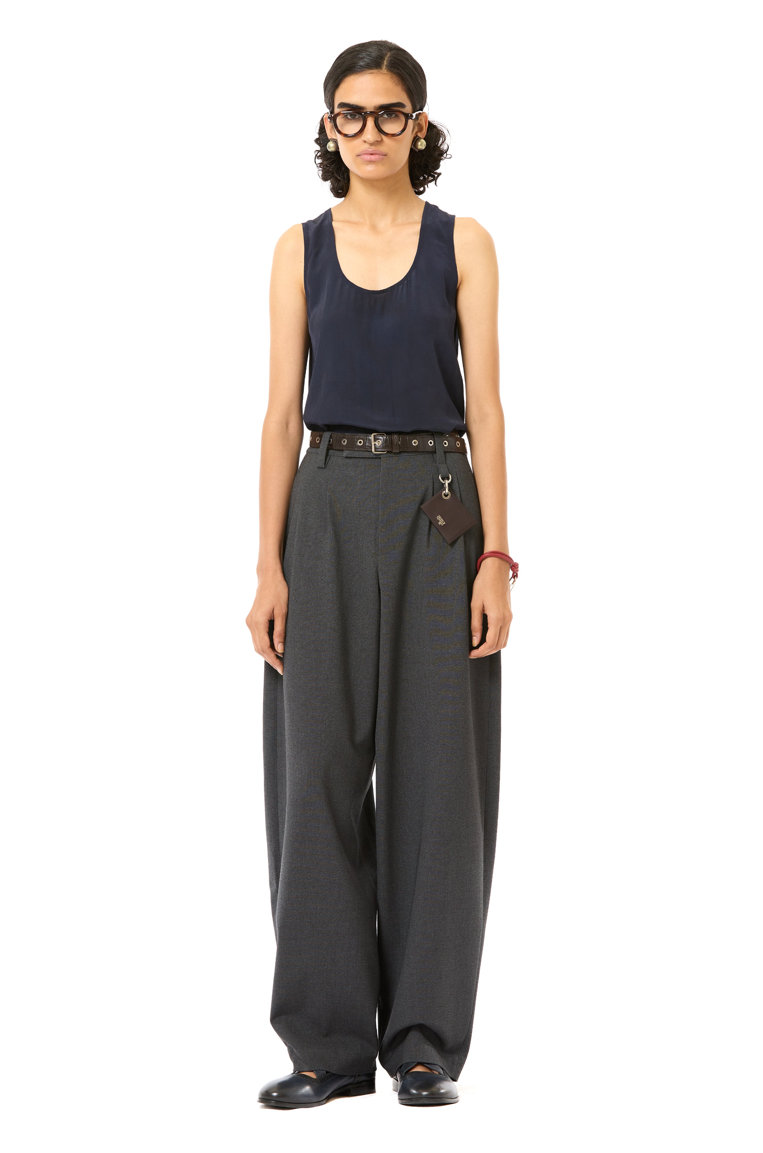 Pleated Barrel Pants