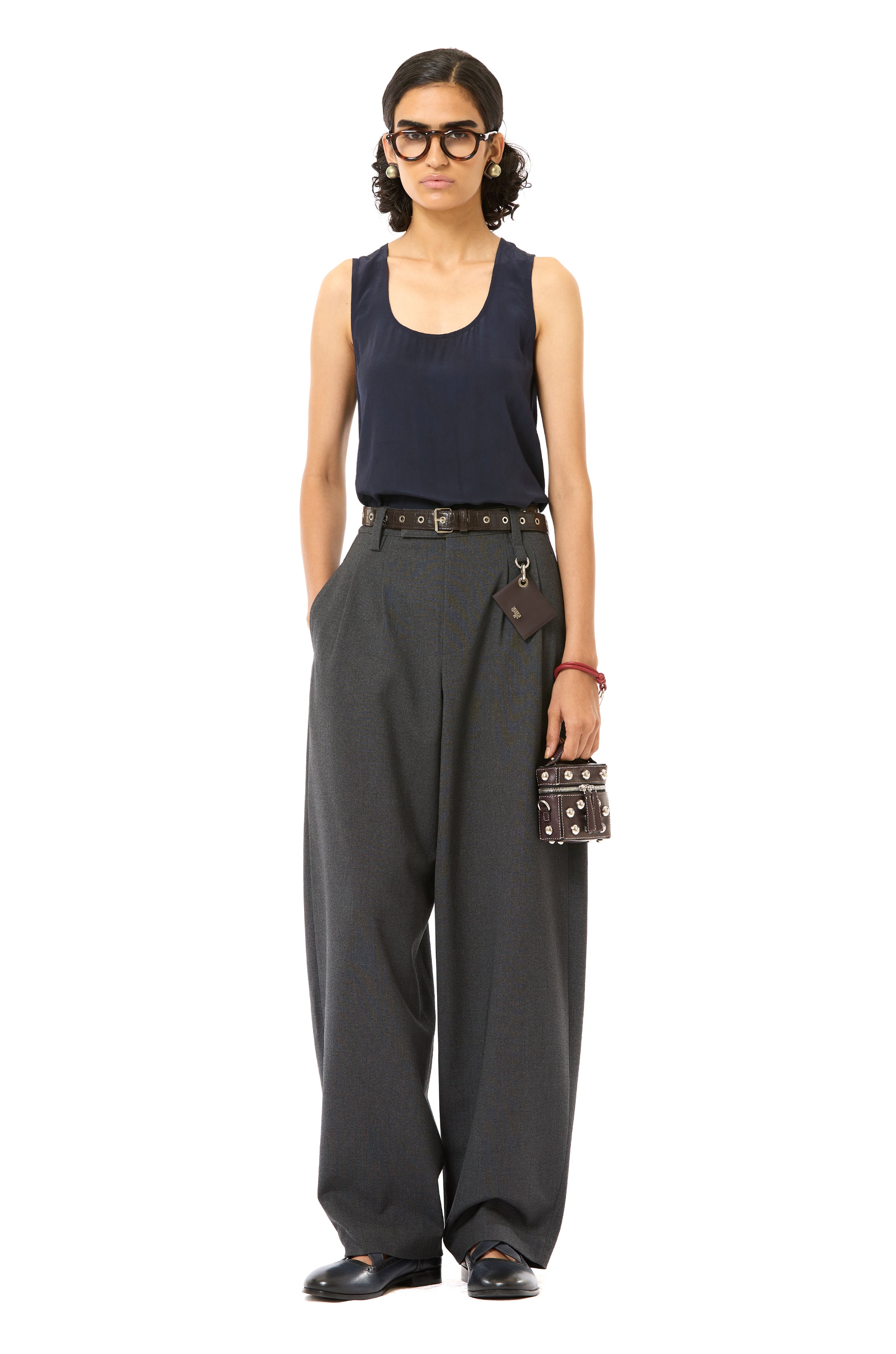 Pleated Barrel Pants