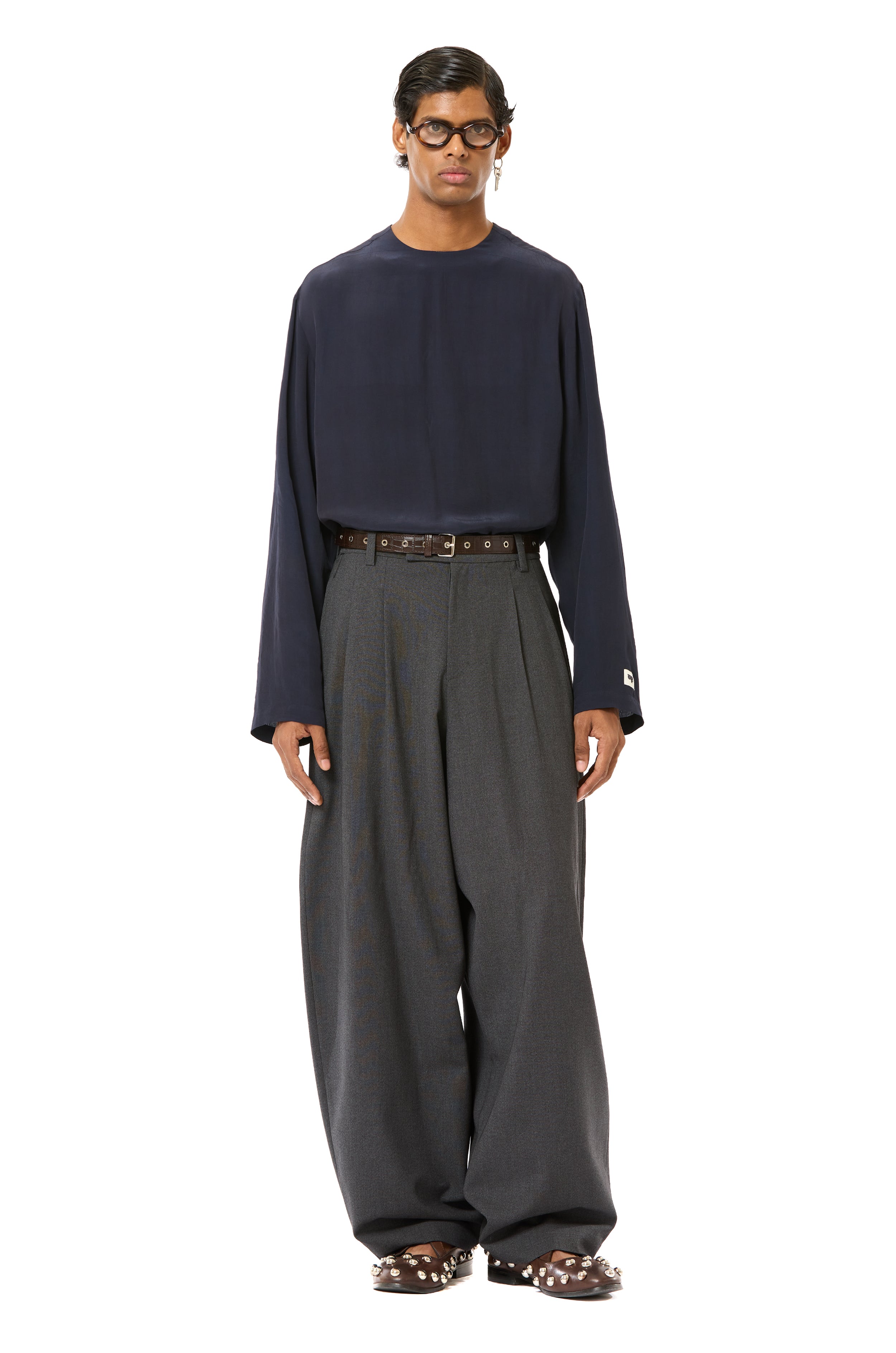 Pleated Barrel Pants