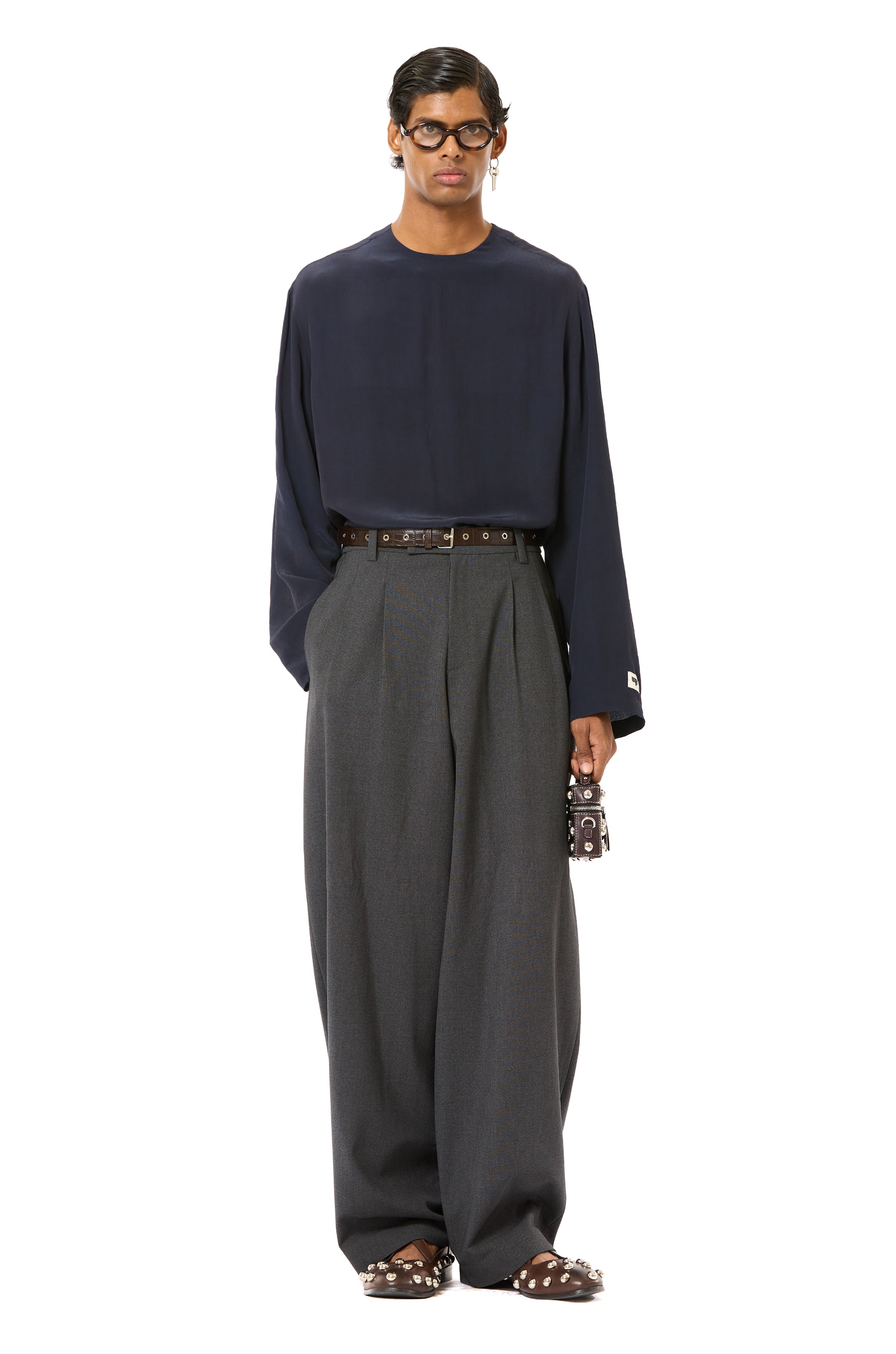 Pleated Barrel Pants