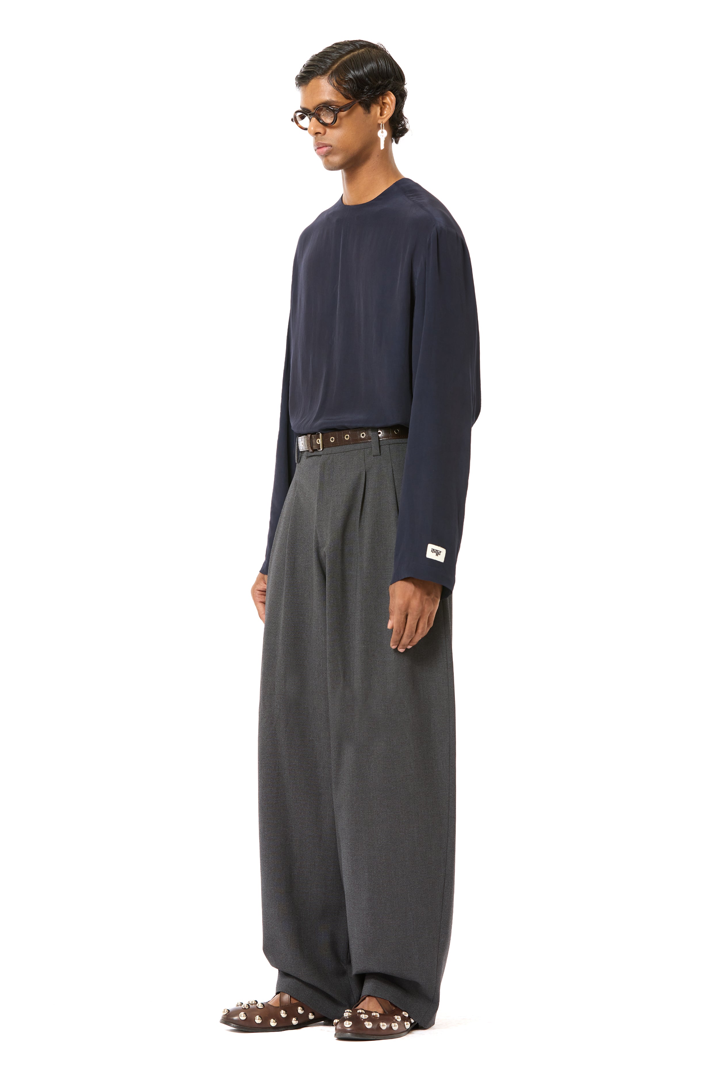 Pleated Barrel Pants