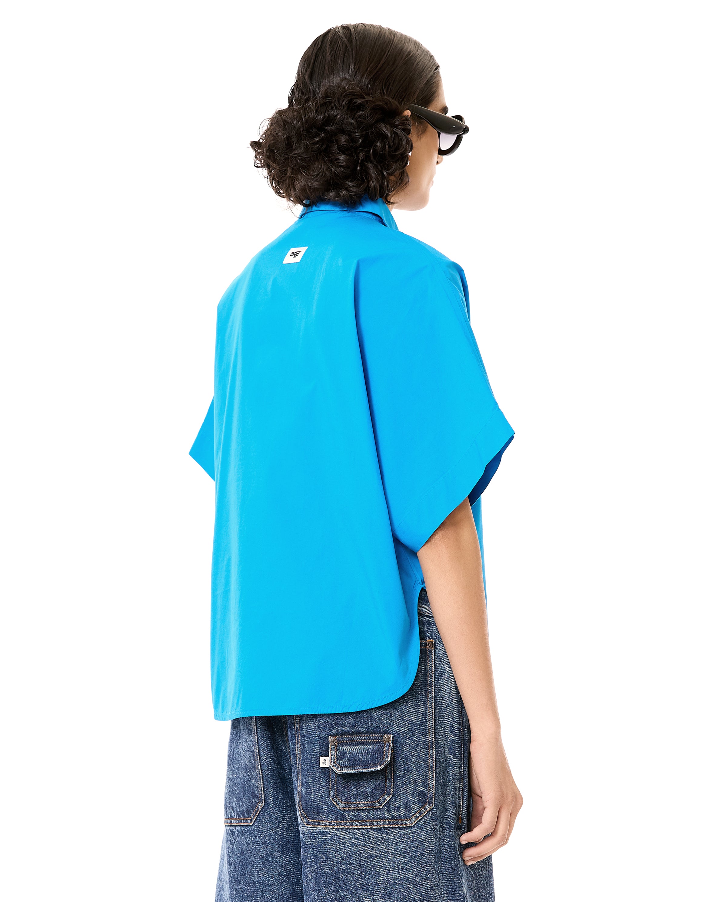 Half Polo Batwing Shirt