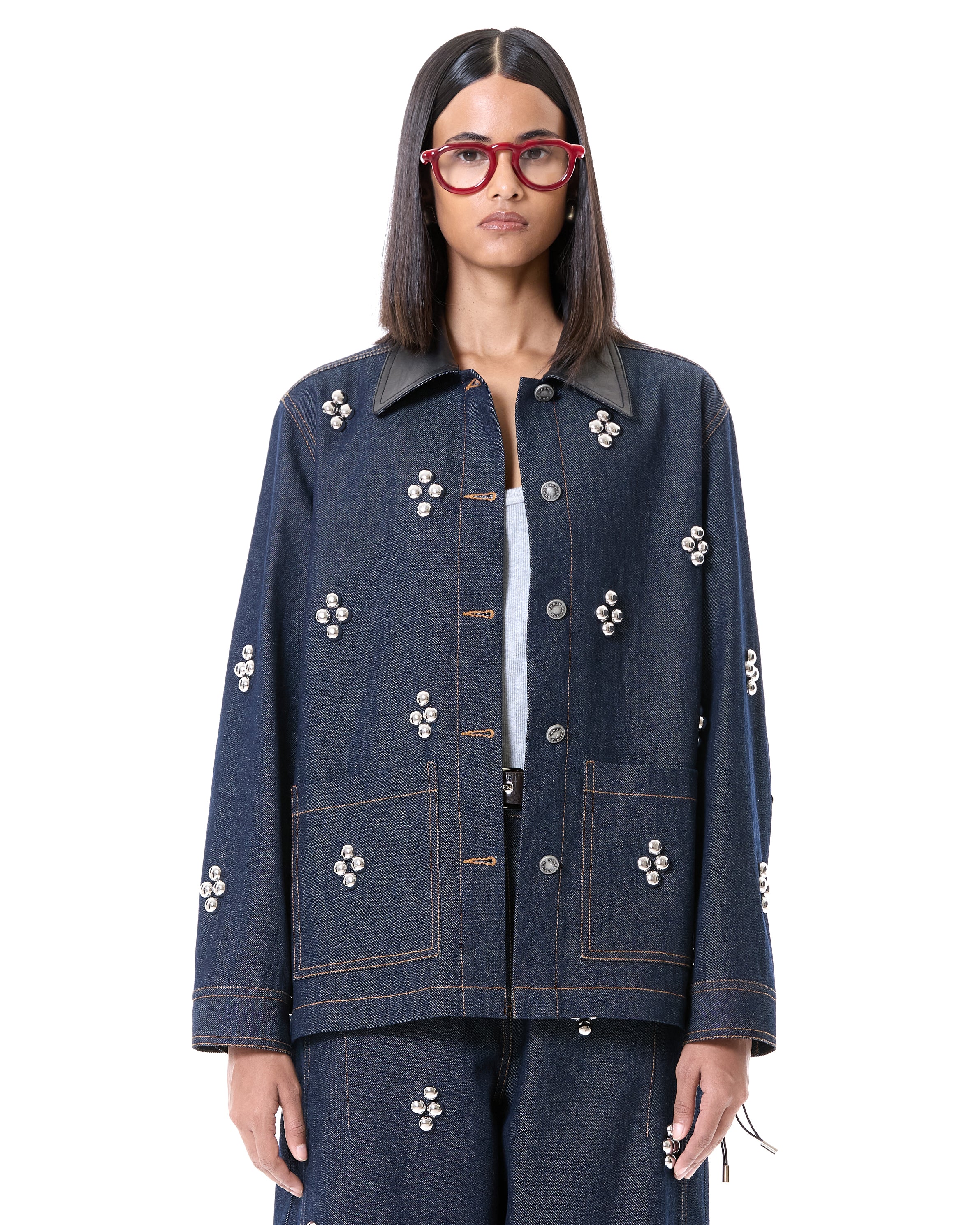 Studded Mix Media Shacket