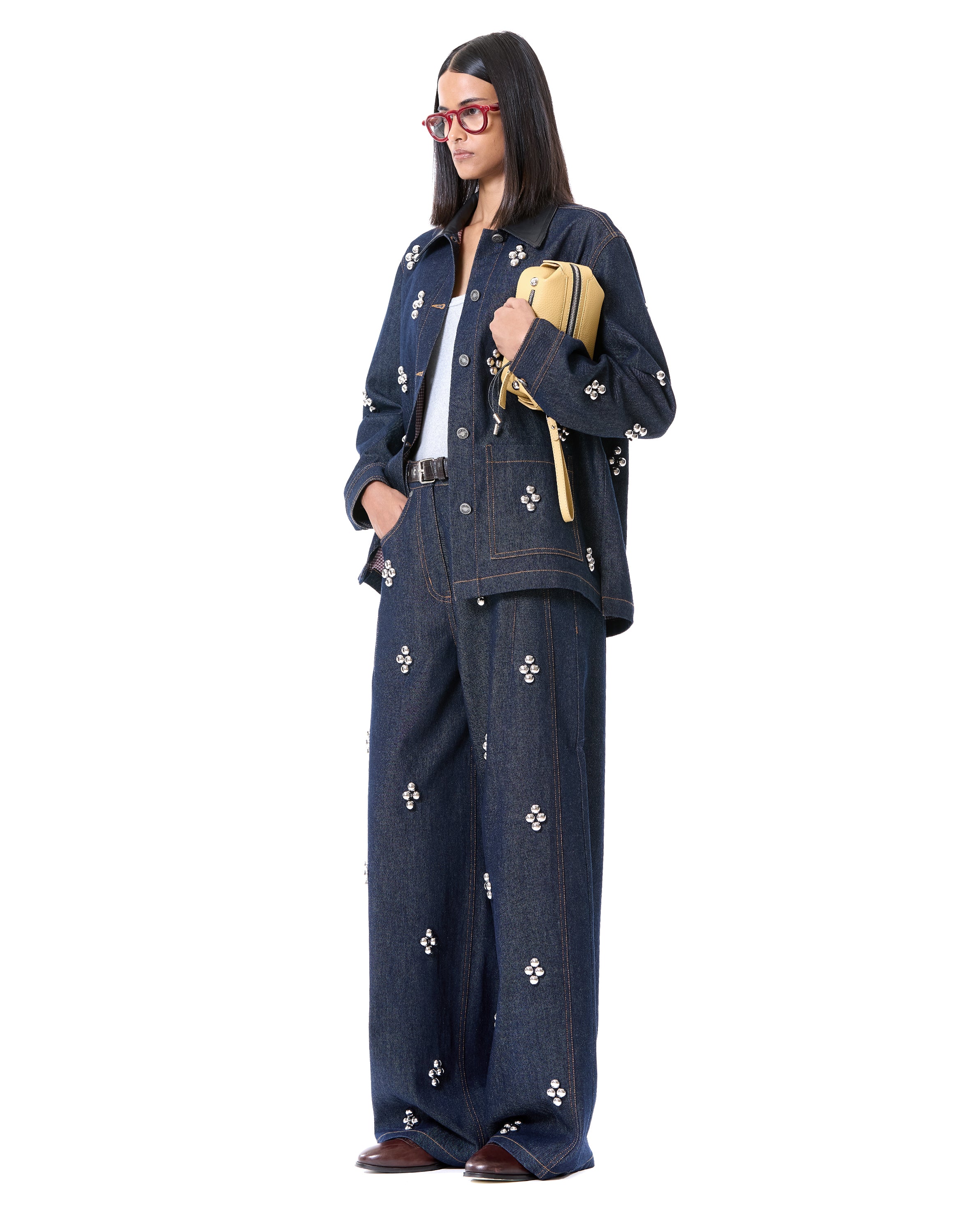 Studded Mix Media Shacket