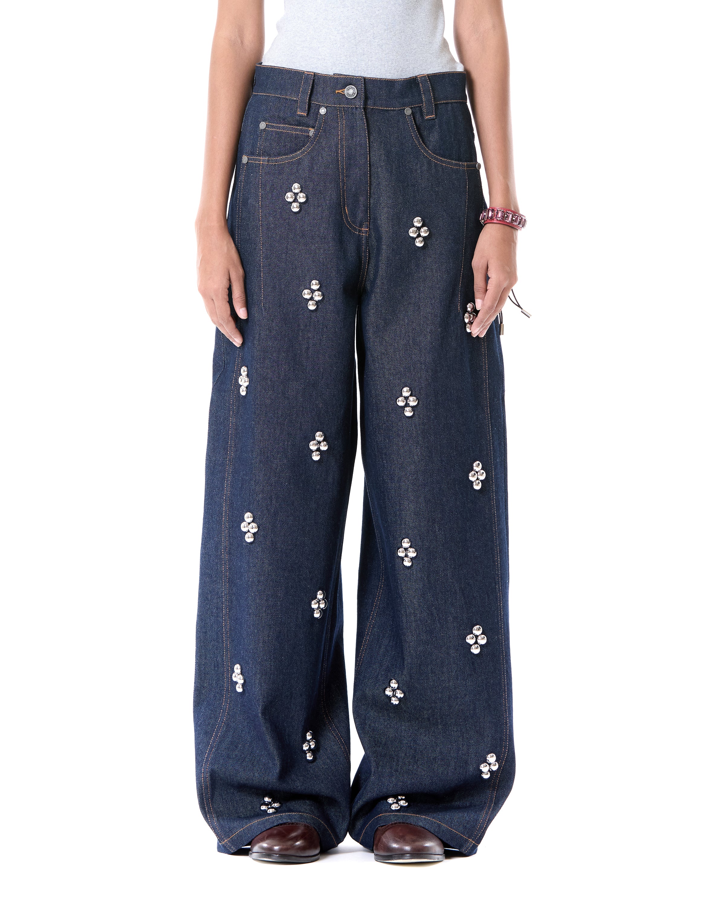 Studded Wide Leg Jeans