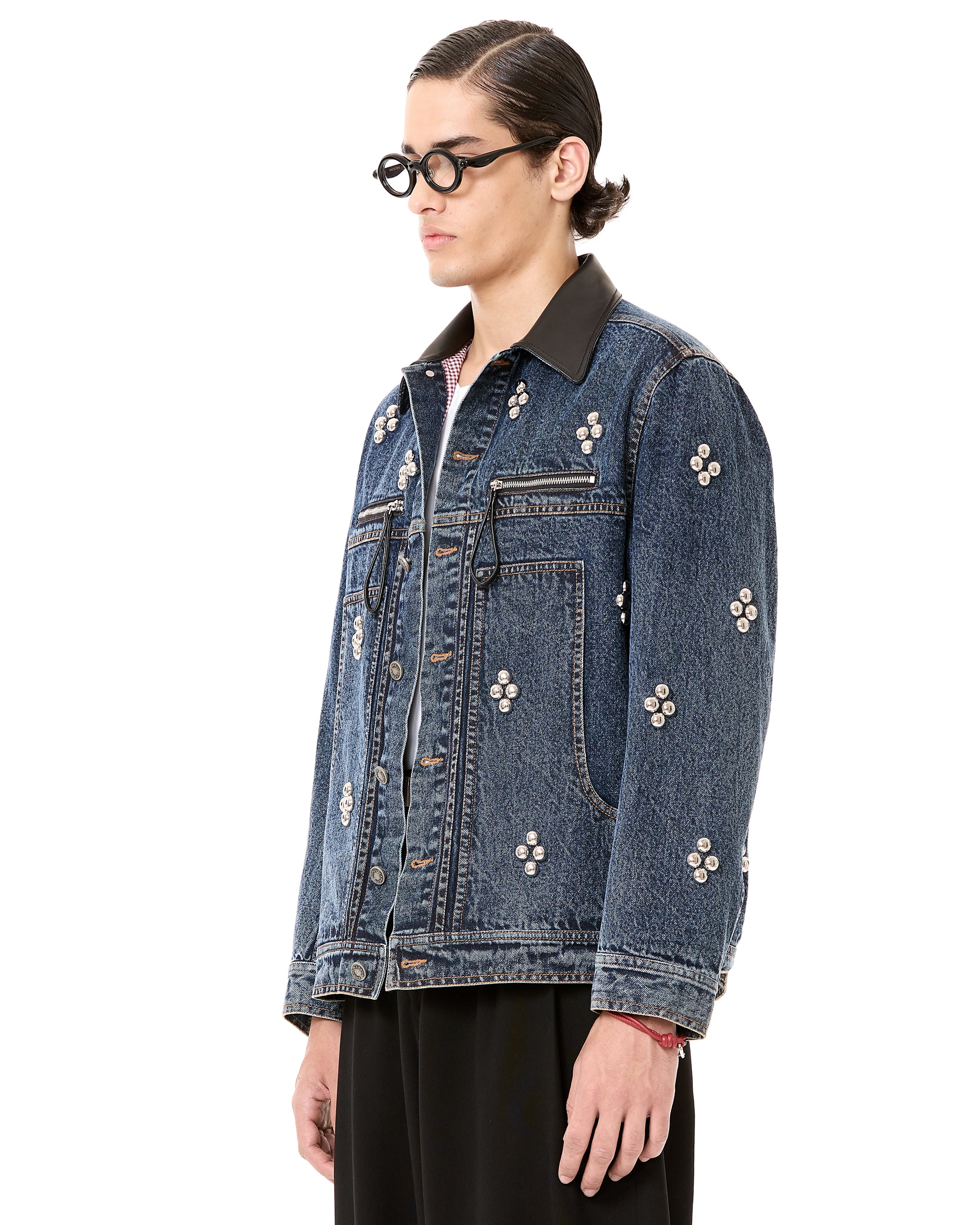 Studded Mix Media Jacket