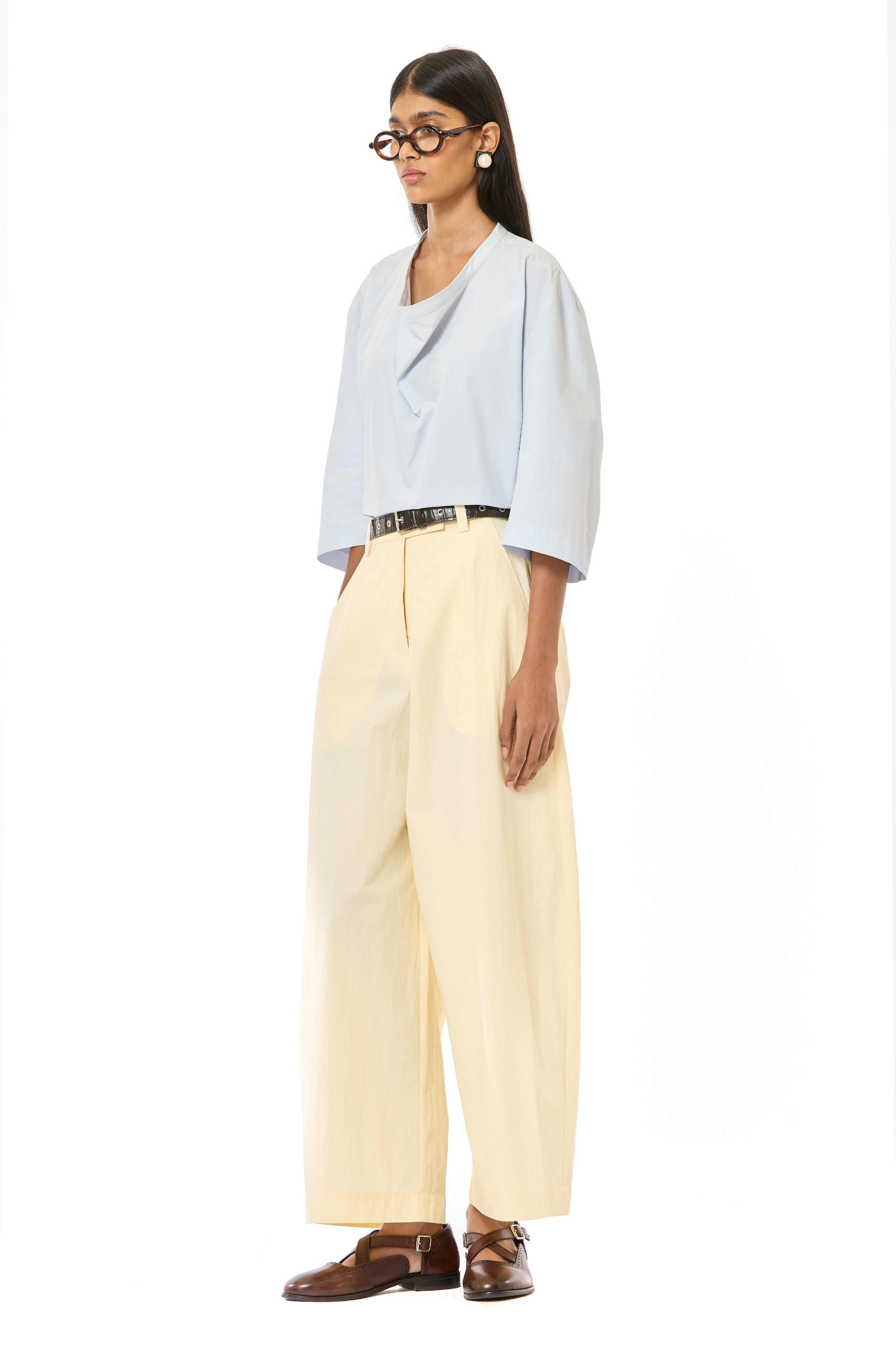 Pleated Barrel Pants